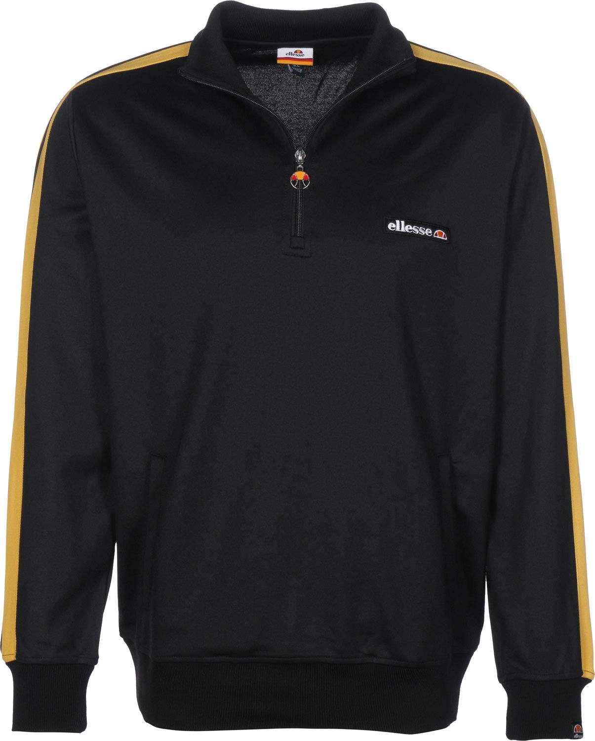 Ellesse Vinio Funnel Neck 1/4 Zip Anthracite Track Jacket for Men - Lightweight Running & Gym Workout Top for Athletic Performance