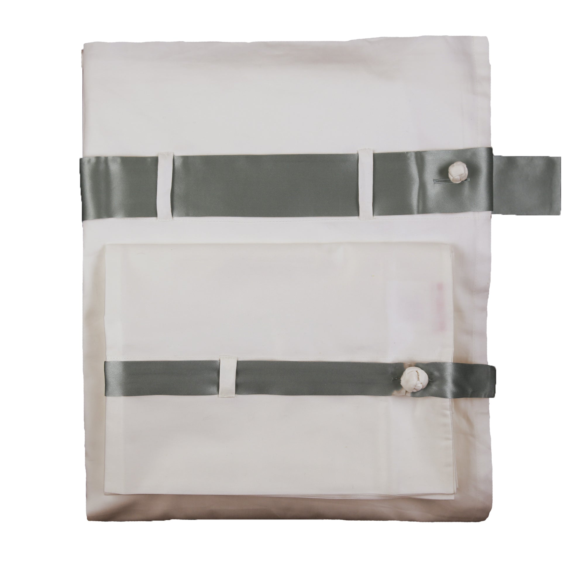 Luxury 100% Cotton Sheet Set with Silk Band Trim - Soft Breathable Bedding for Comfortable Sleep - Perfect for Master Bedroom, Guest Room & Hotel Use