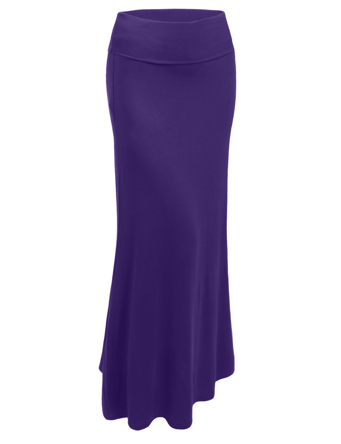 NE PEOPLE Women's Stretchy Premium Elastic Waist Foldover Jersey Maxi Skirt - Comfortable Casual Long Skirt for Summer, Beach, Travel & Everyday Wear