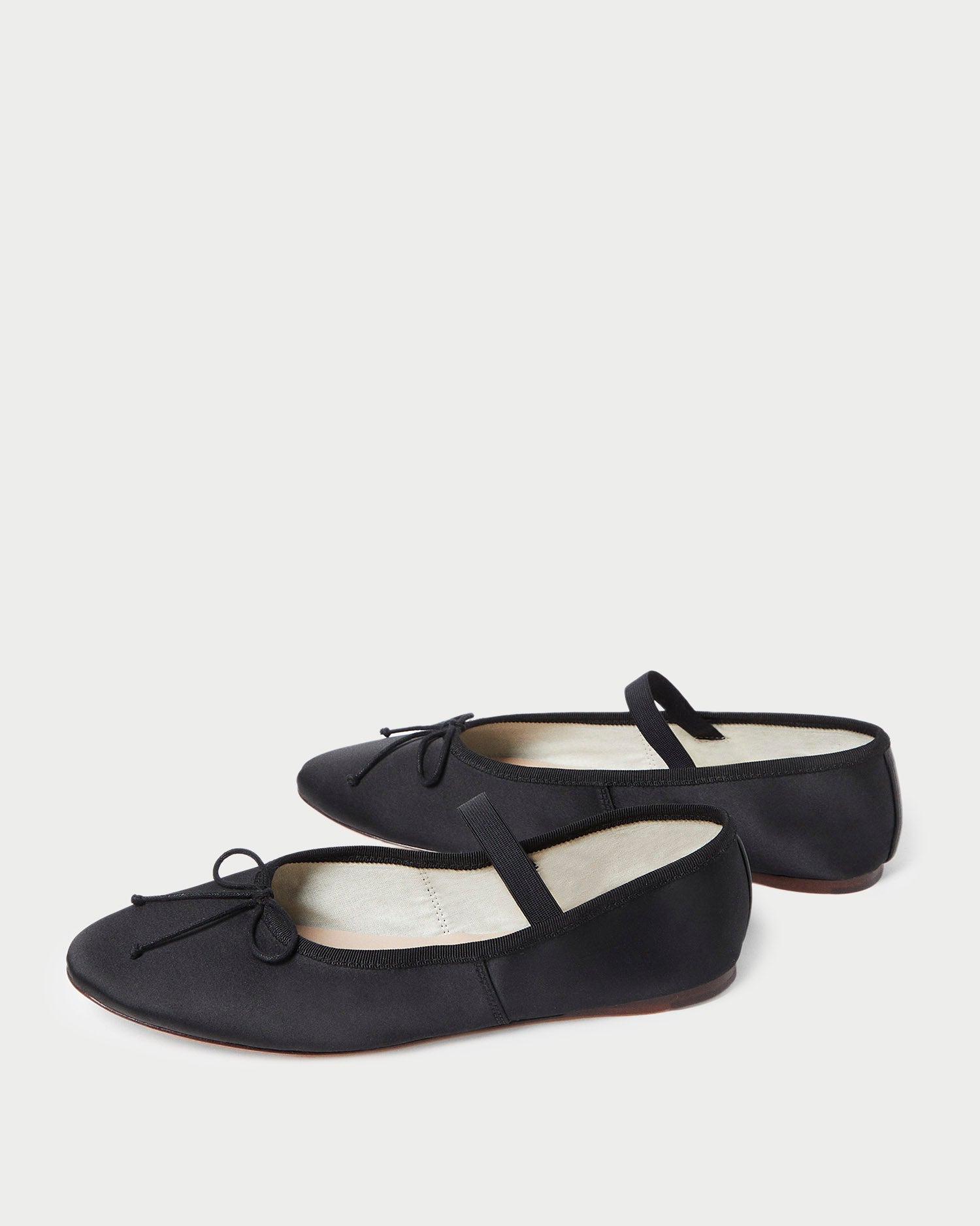 Leonie Women's Black Satin Ballet Flats - Comfortable Slip-On Shoes for Work, Wedding & Casual Wear