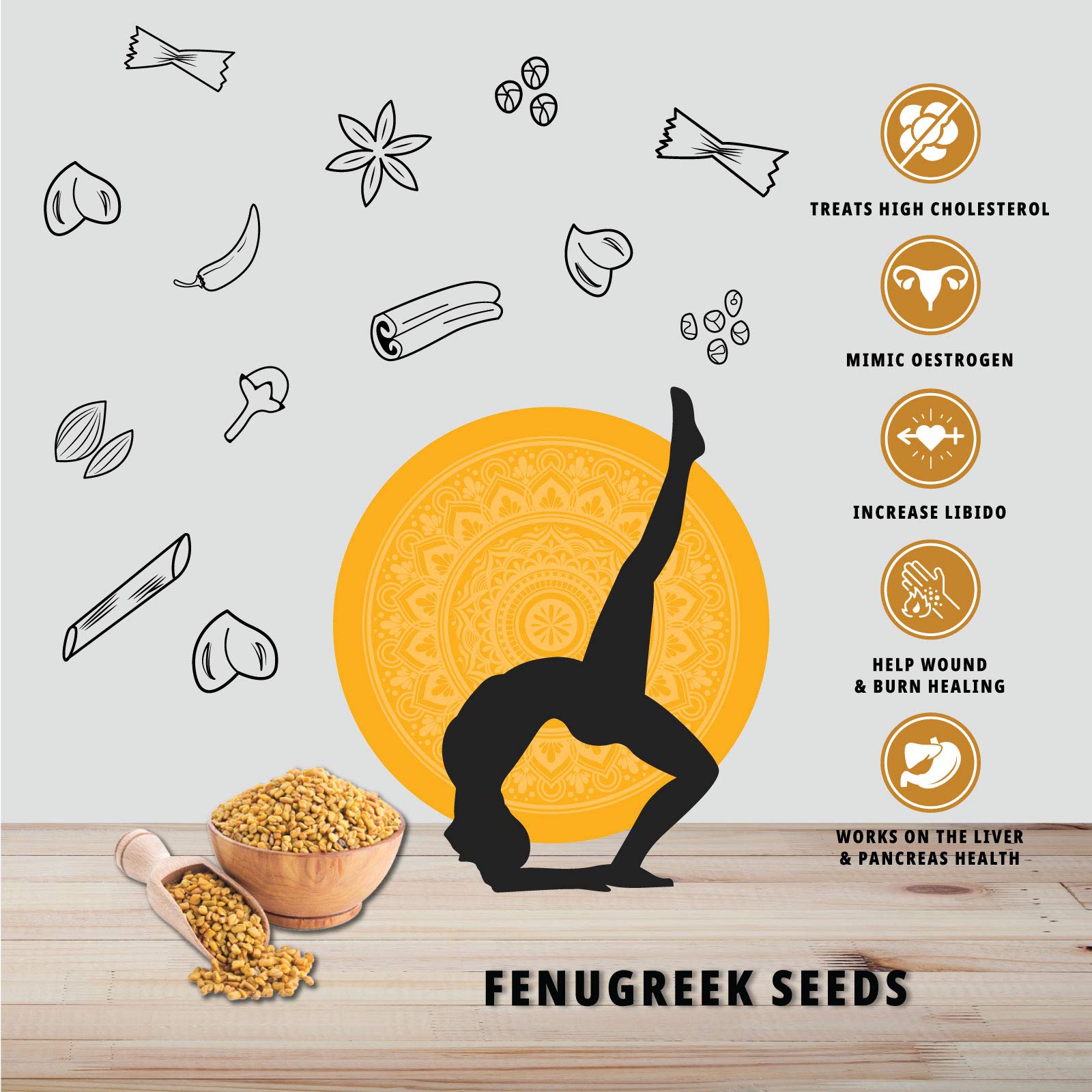 Organic Fresh & Natural Dried Fenugreek Seeds (Whole Methi Dana) - Premium Indian Spices & Masala - 900g Pack - Perfect for Curries, Teas & Ayurvedic Remedies