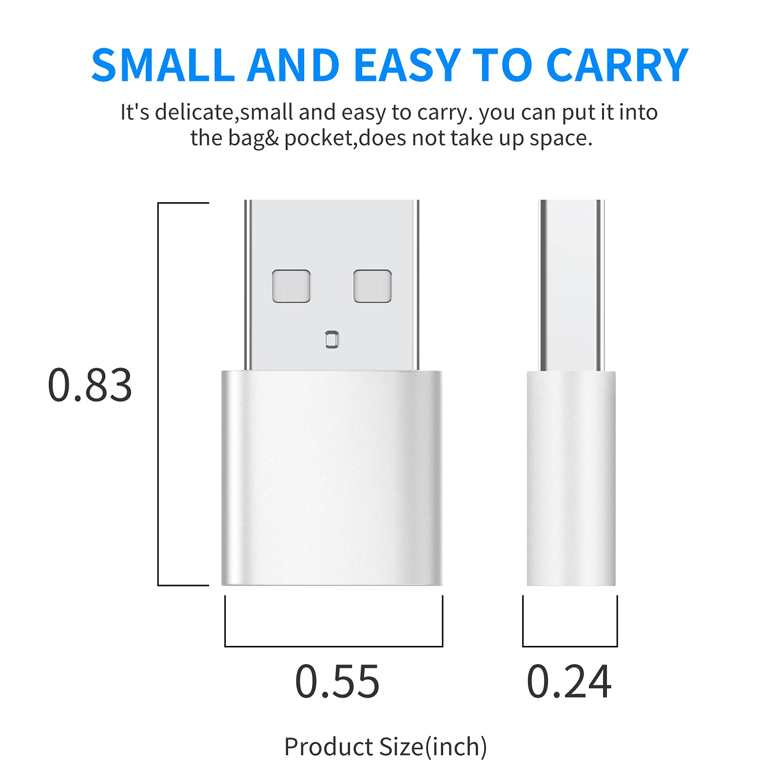 USB C Female to USB Male Adapter 3 Pack - Type C to USB A Charger Cable Converter - Compatible with iPhone 12/11/Pro/Max, iPad Air/Pro, Samsung Galaxy S21/S20, Google Pixel 5/4 - Perfect for Charging, Data Transfer & Device Connectivity at Home, Office or Travel