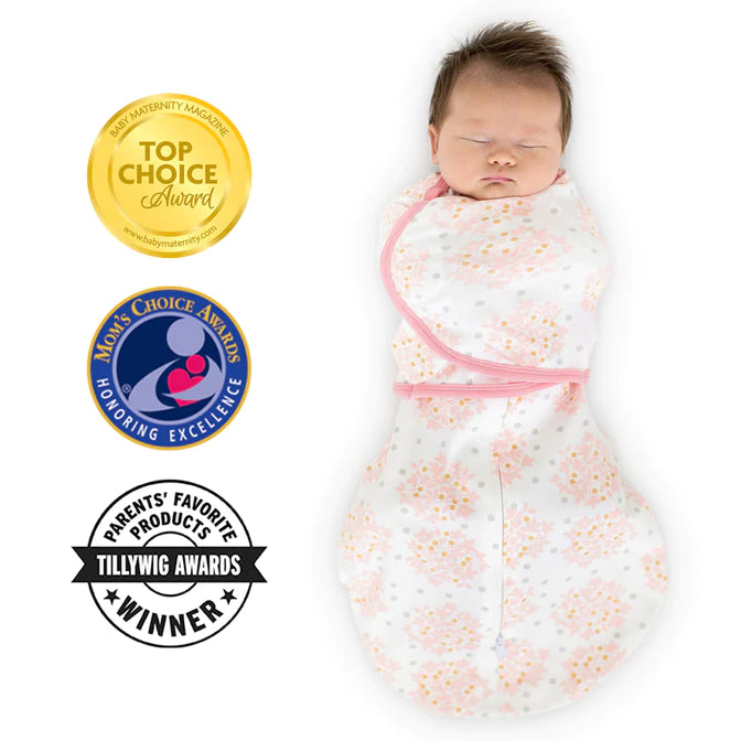 Omni Swaddle Sack for Babies - Heavenly Floral Pink (BGB 0034) | Soft Cotton Infant Swaddle Blanket for Newborns | Perfect for Nursery, Sleep Time & Baby Shower Gifts