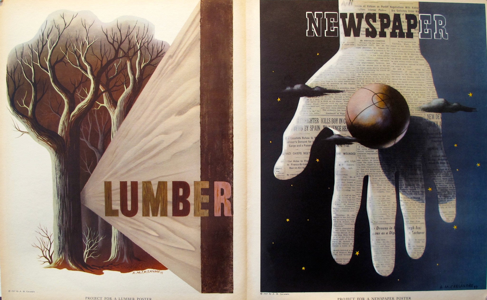 Vintage 1930s American Art Deco Posters - Set of 4 Fortune Magazine Covers by Cassandre | Perfect for Home Decor, Office Wall Art & Retro Gift Ideas