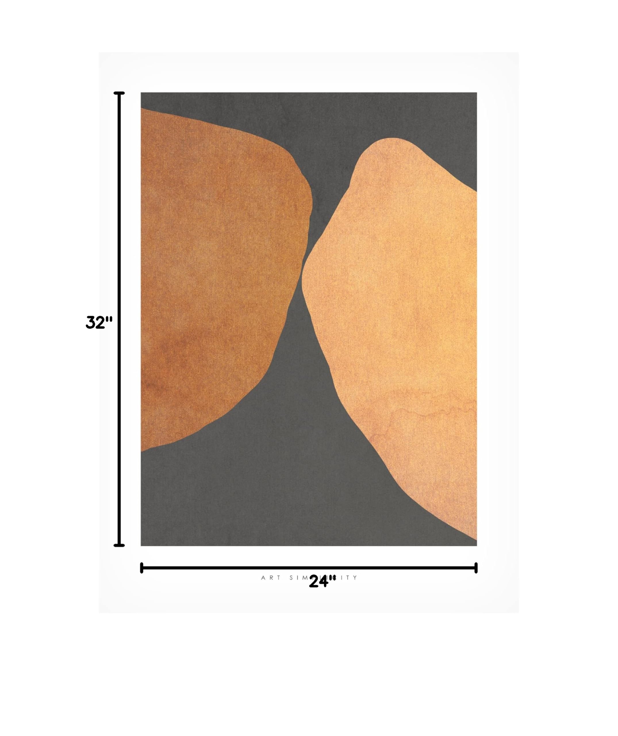 Design Fabrikken 'Art Simplicity 4' Canvas Wall Art Print - Modern Abstract Painting for Living Room, Bedroom & Office Decor