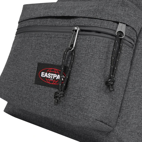 EASTPAK Padded Zippl'r Backpack - Durable Black Denim Laptop Bag for School, College & Travel | Stylish Unisex Daypack for Work & Everyday Use