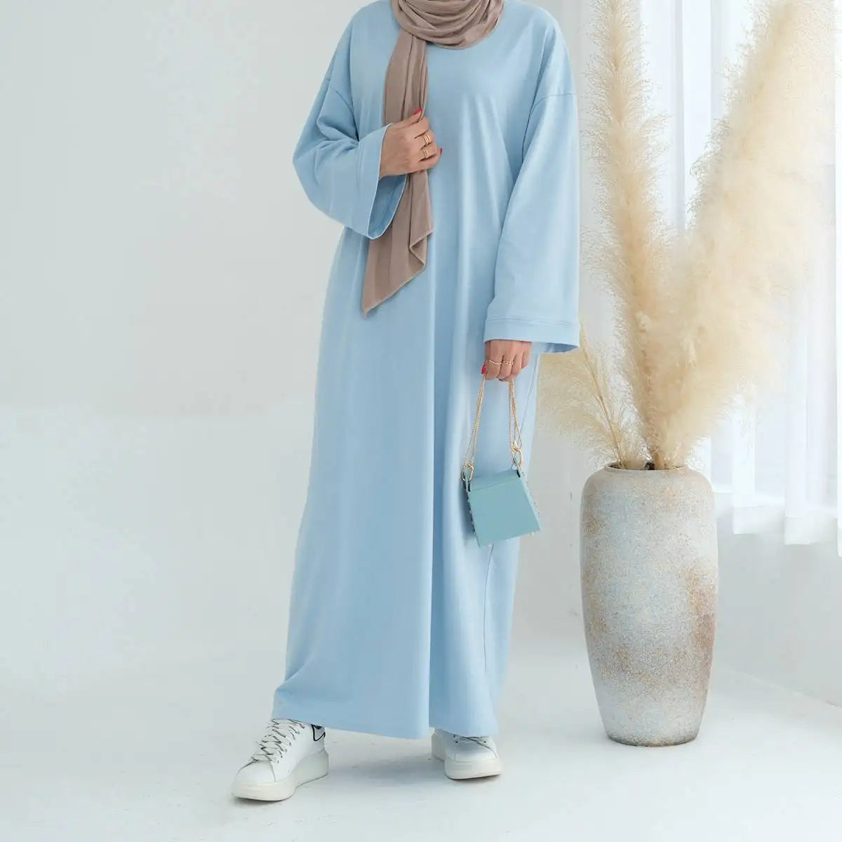 Elegant Solid Color Plain Abaya Dress for Women - Modest Muslim Prayer Dress - Perfect for Daily Wear, Prayer & Special Occasions