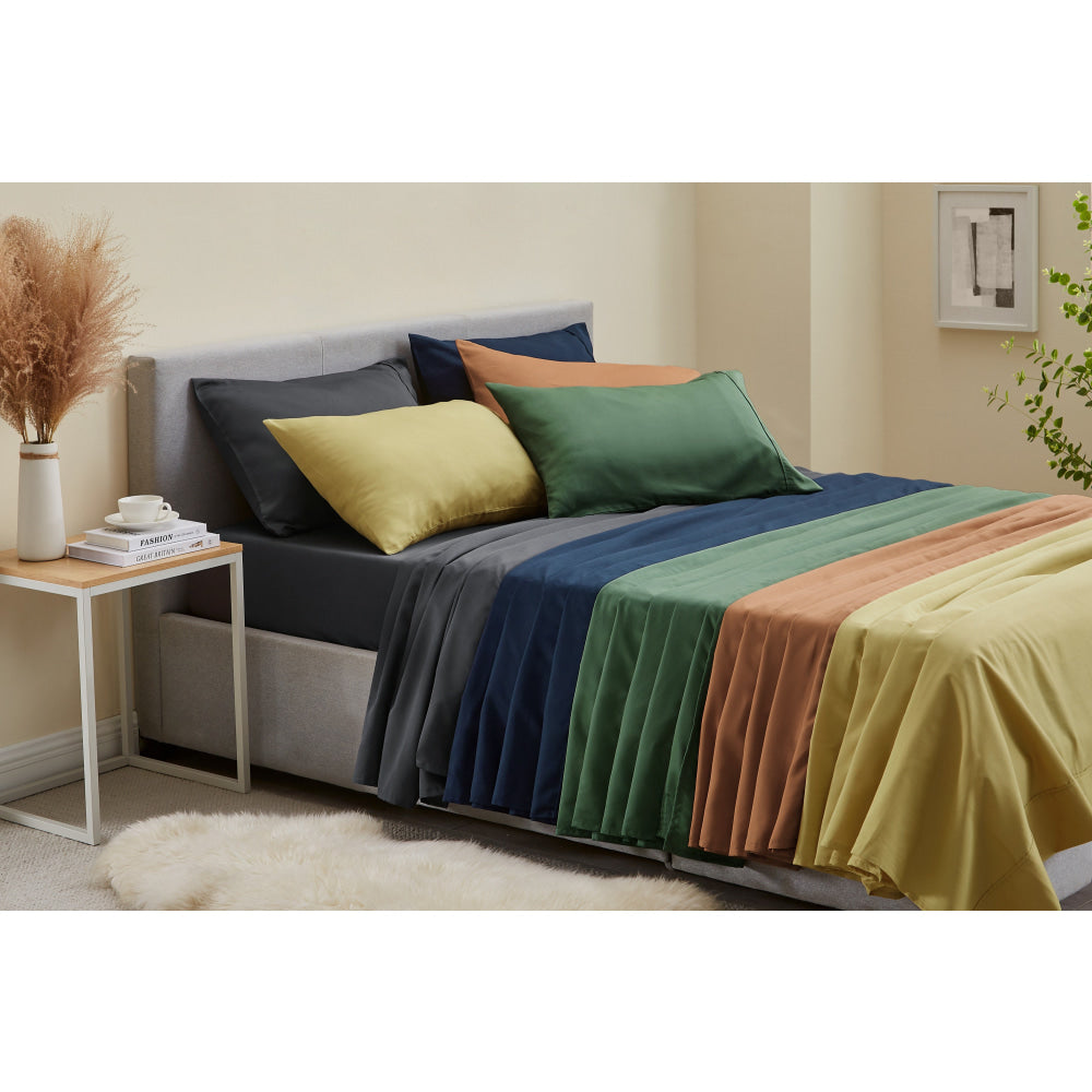 Luxury 1200 Thread Count Premium Cotton Bed Sheet Set - King Size, Charcoal Gray - Ultra Soft & Breathable for a Comfortable Sleep - Perfect for Master Bedroom, Guest Room, or Hotel Use