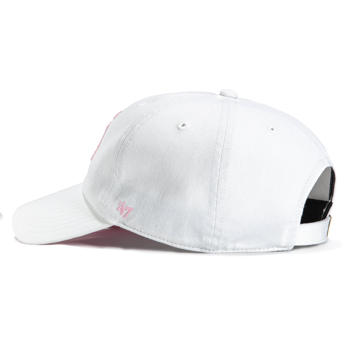 New York Yankees Adjustable Baseball Cap - 47 Brand Cleanup, White & Pink - Perfect for Games, Sports & Casual Wear