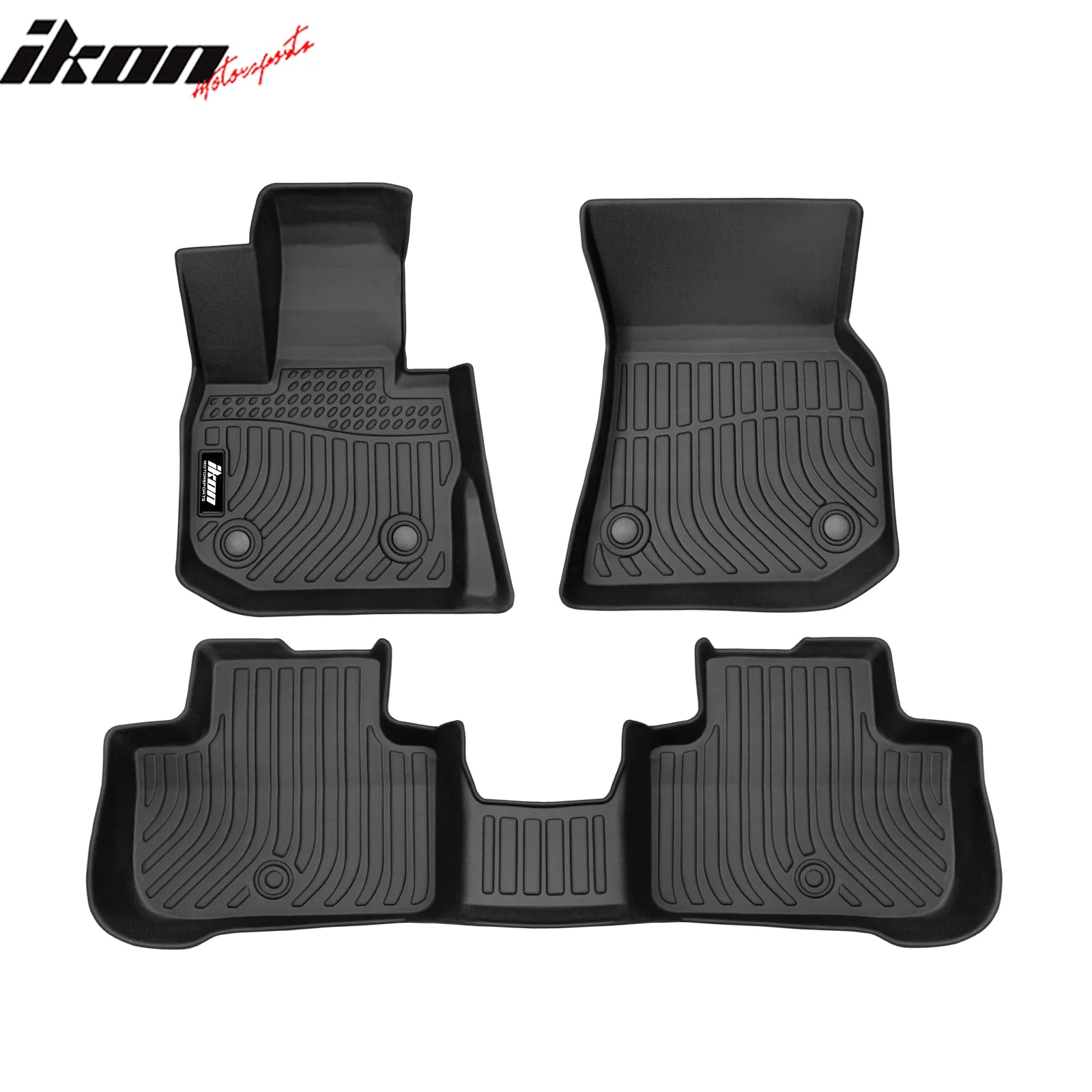 IKON 3D All-Weather Floor Mats for 2018-2024 BMW X3 G01/X3M F97 & 2019-2024 X4 G02/X4M F98 - Custom Fit TPE Car Mats - Perfect for Daily Commute, Road Trips and All-Season Protection