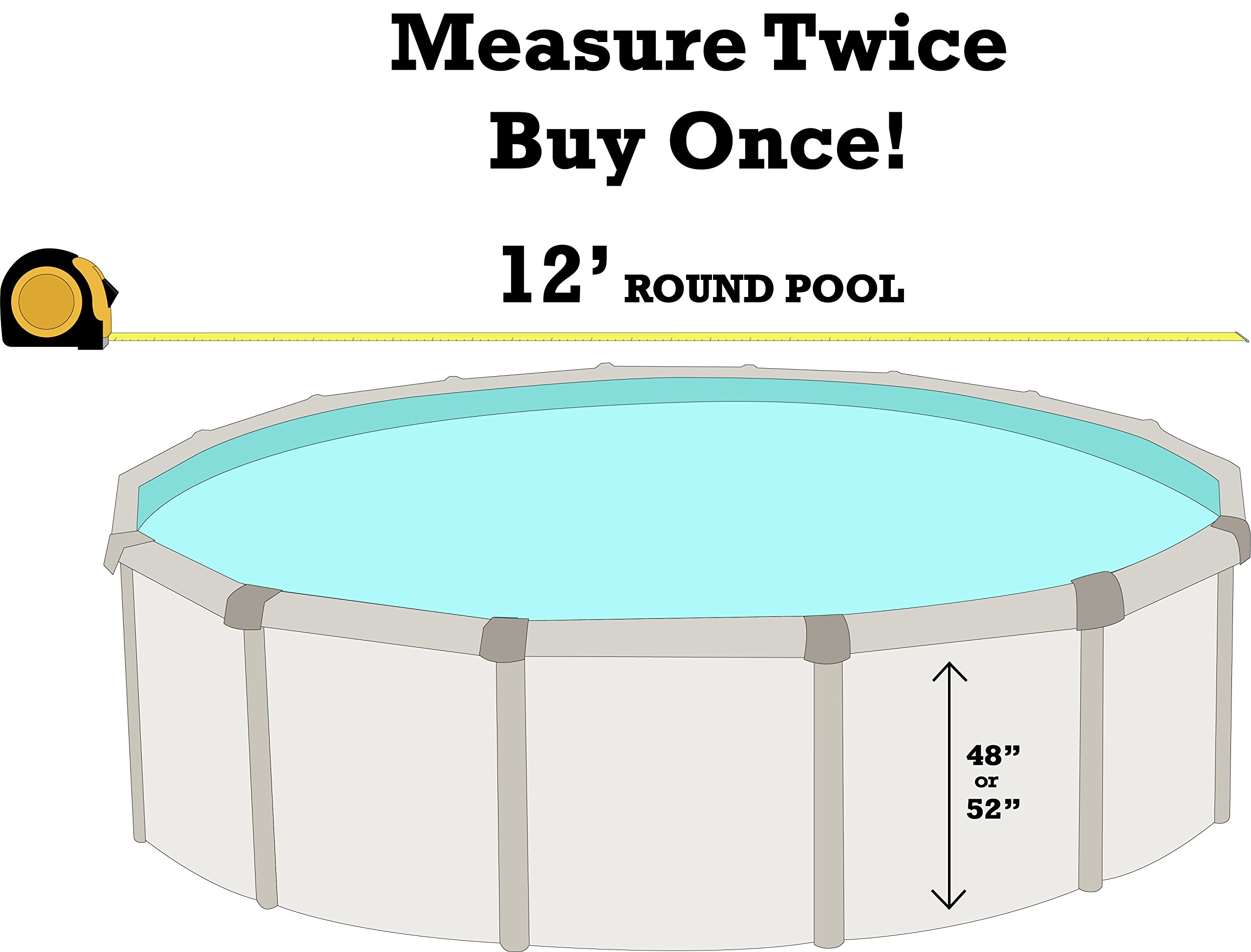Smartline Boulder Swirl 12-Foot Round Overlap Pool Liner | 30 Gauge Virgin Vinyl | 48-52 Inch Wall Height | Universal Gasket Kit Included | Perfect for Steel Sided Above-Ground Swimming Pools | Durable & Weather-Resistant for Backyard Pool Installation