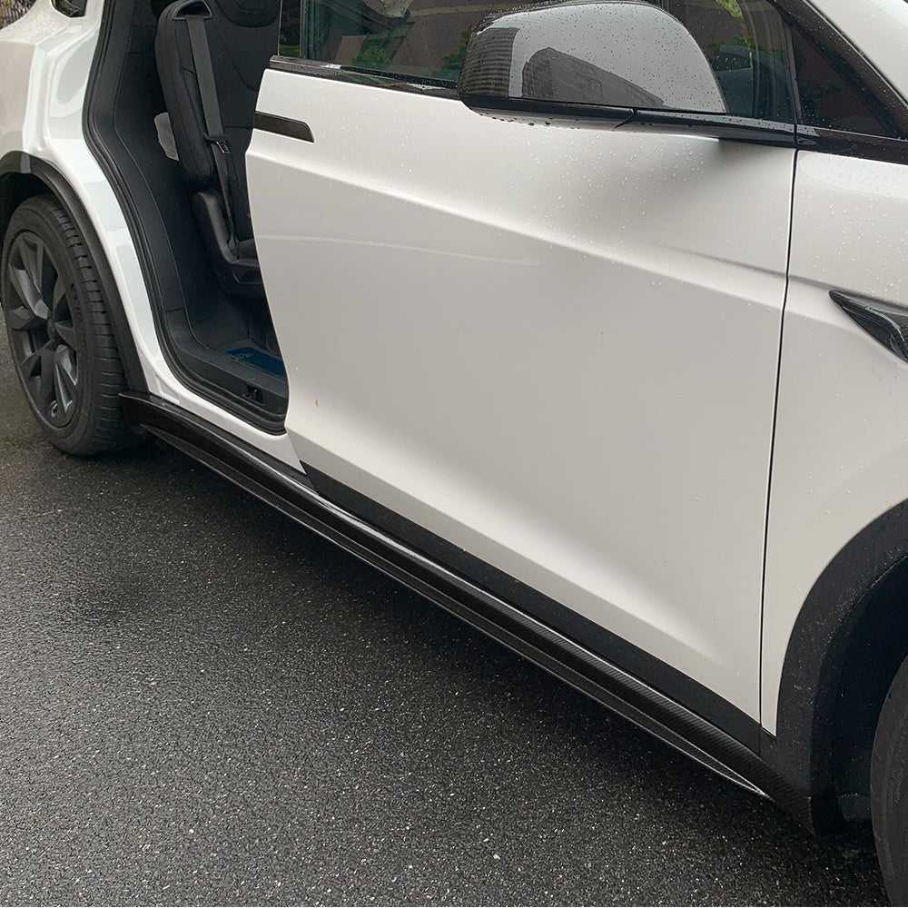 Carbon Fiber Side Skirts for Tesla Model X 2021-2023 | Aero Performance Body Kit | Matte or Gloss Finish | Lightweight & Durable | Perfect for Car Enthusiasts & Performance Upgrades