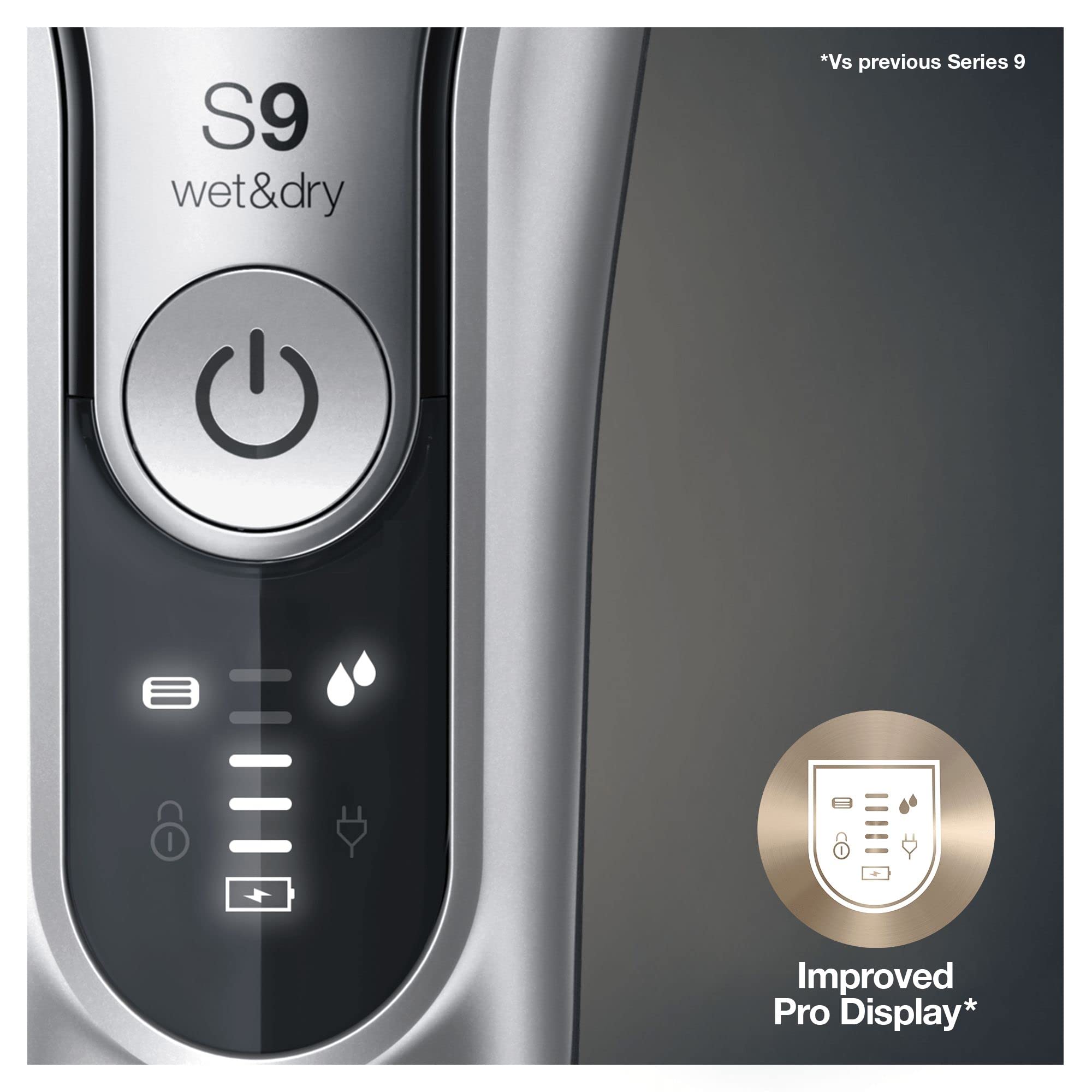 Braun Series 9 Electric Shaver for Men with Clean & Charge Station, Leather Case - 100% Waterproof, 2 Pin Bathroom Plug, Flawless Shaving - Perfect Gift for Dad, Husband, Boyfriend (Model 9390cc, Silver) - Ideal for Travel, Home Use & Wet/Dry Shaving