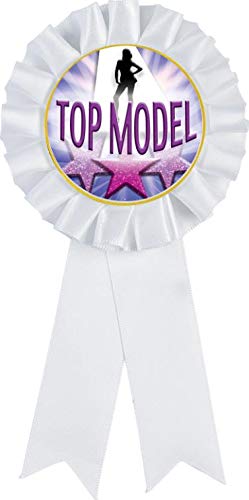 Premium White Rosette Ribbon Award - Beauty & Top Model Trophy Prize for Pageants, Competitions & Special Events