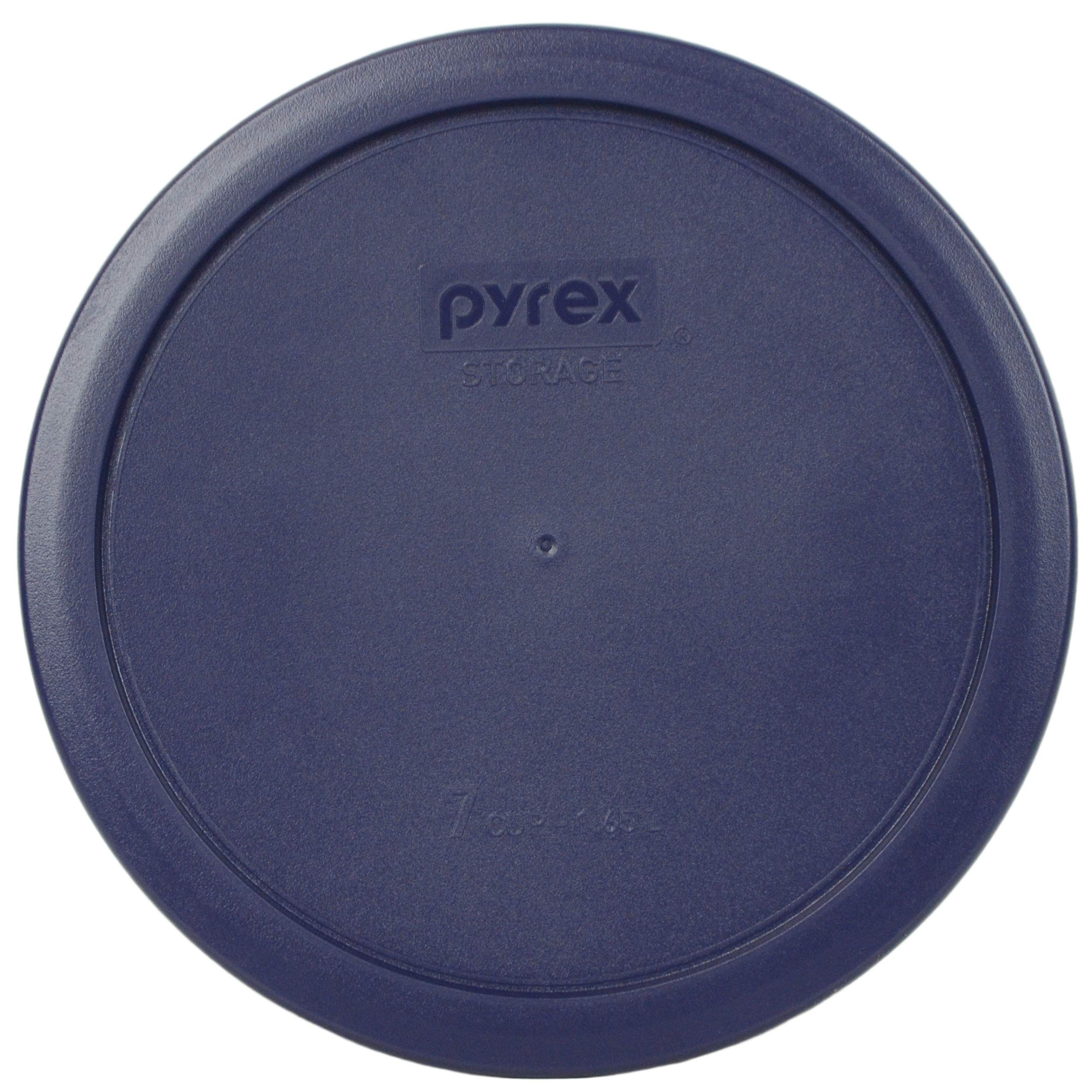 Pyrex 10 Cup, 6/7 Cup & 4 Cup Round Blue Replacement Food Storage Lids Set (3-Piece) - Made in USA - Airtight Seal for Meal Prep, Leftovers & Refrigerator Organization