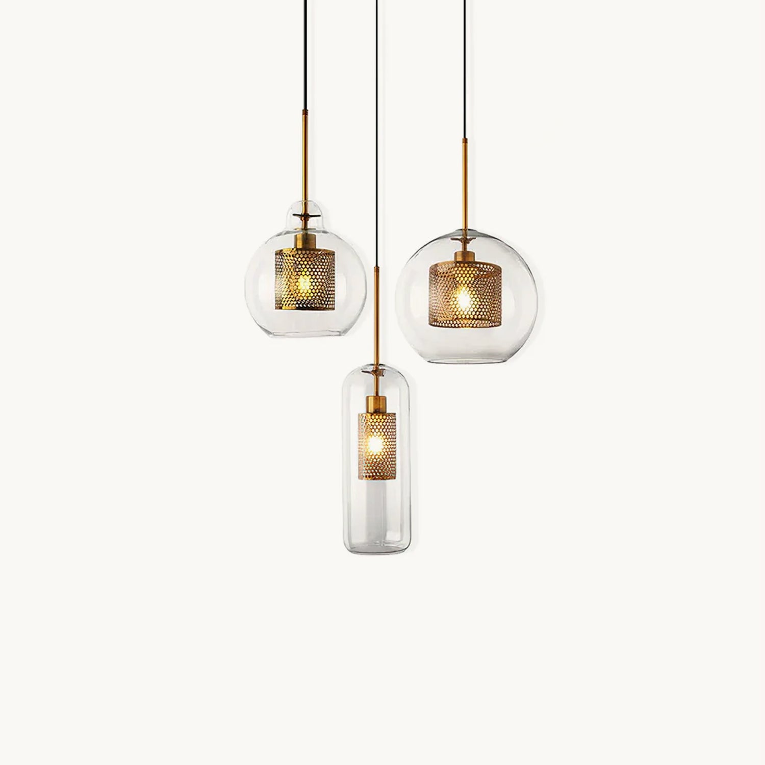 Chiswick Glass Pendant Light - Modern Hanging Ceiling Lamp for Kitchen Island, Dining Room & Bedroom Lighting