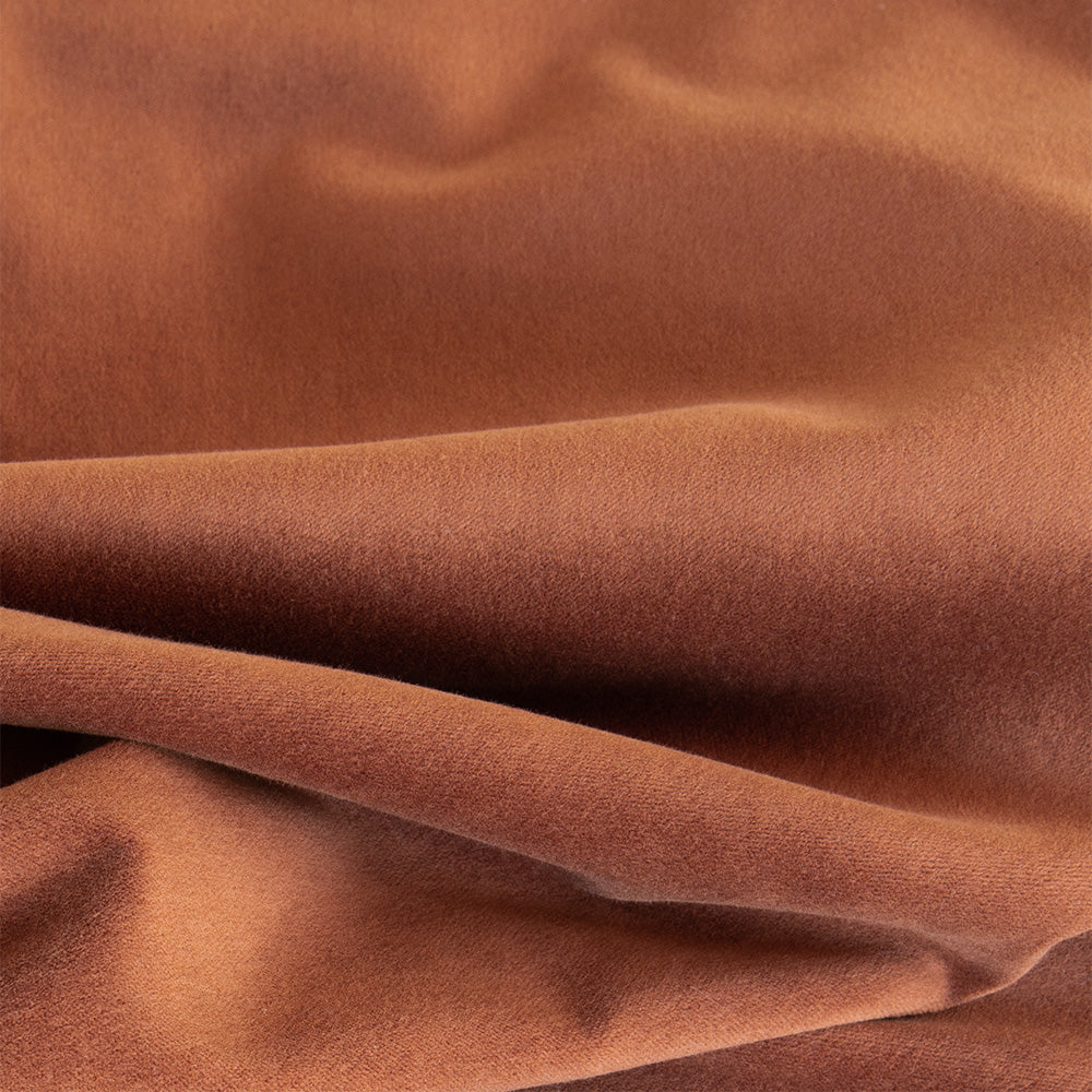 Luxury Mason Velvet Fabric in Cognac Brown - Premium Upholstery Material for Sofas, Chairs & Home Decor