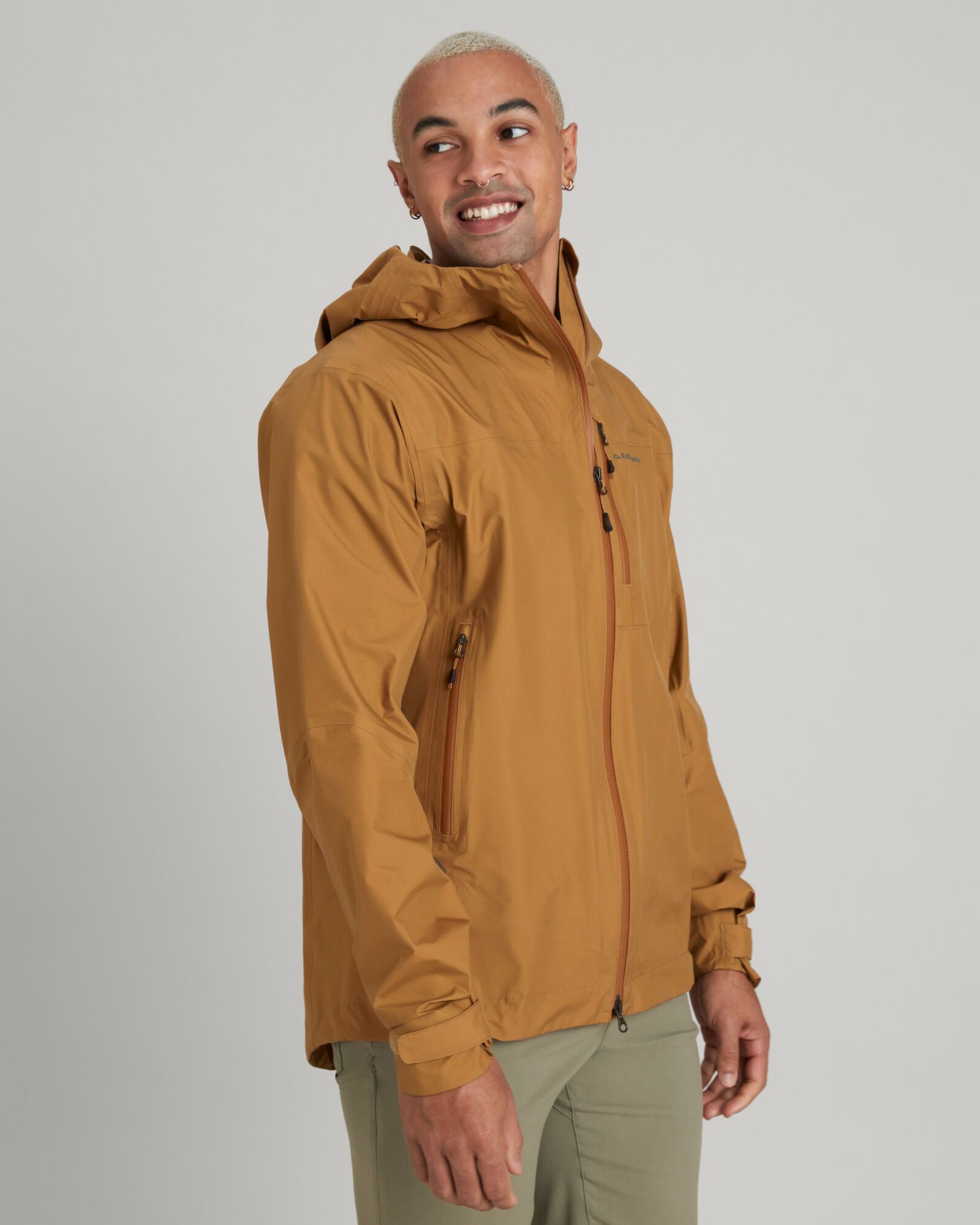 Men's STORM Chaser 3-Layer Waterproof Rain Jacket - Windproof & Breathable Outdoor Shell (Golden Oak) | Perfect for Hiking, Camping & Everyday Wear
