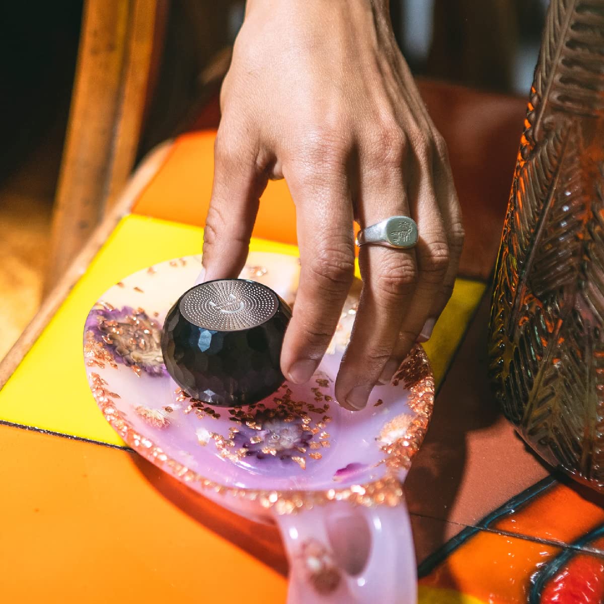 Portable Wireless Bluetooth Speaker with Magnetic Base - Mini Glam U Speakers, Built-in Mic & Selfie Remote, Perfect for Travel, Home Office & Outdoor Adventures (Pairing Bundle)