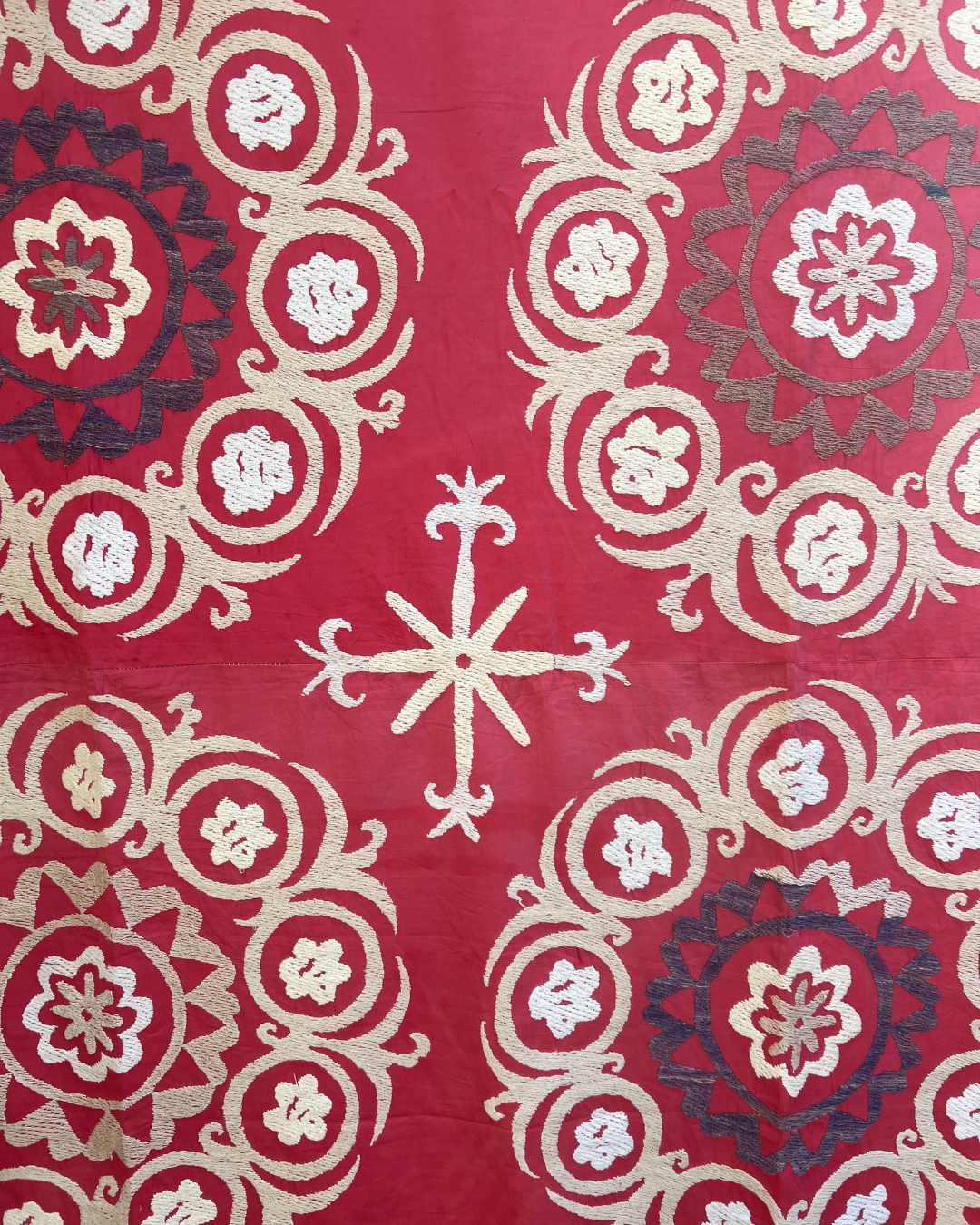 Extra Large Suzani 020 - Handmade Bohemian Style Cotton Throw Blanket for Bed, Sofa & Home Decor - Perfect for Bohemian Bedroom, Living Room & Cozy Nights