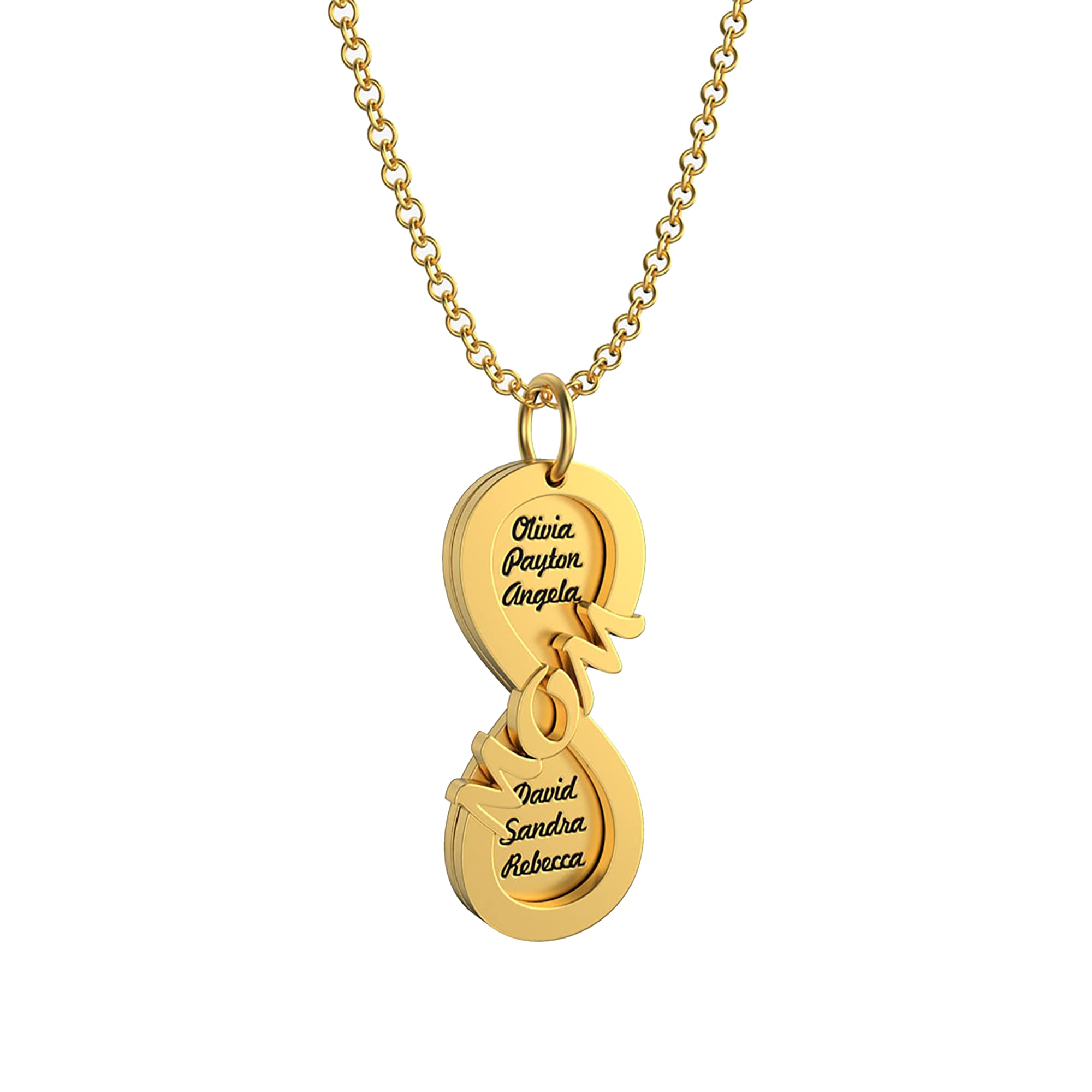 Custom Personalized Infinity Necklace for Women - Engraved 
