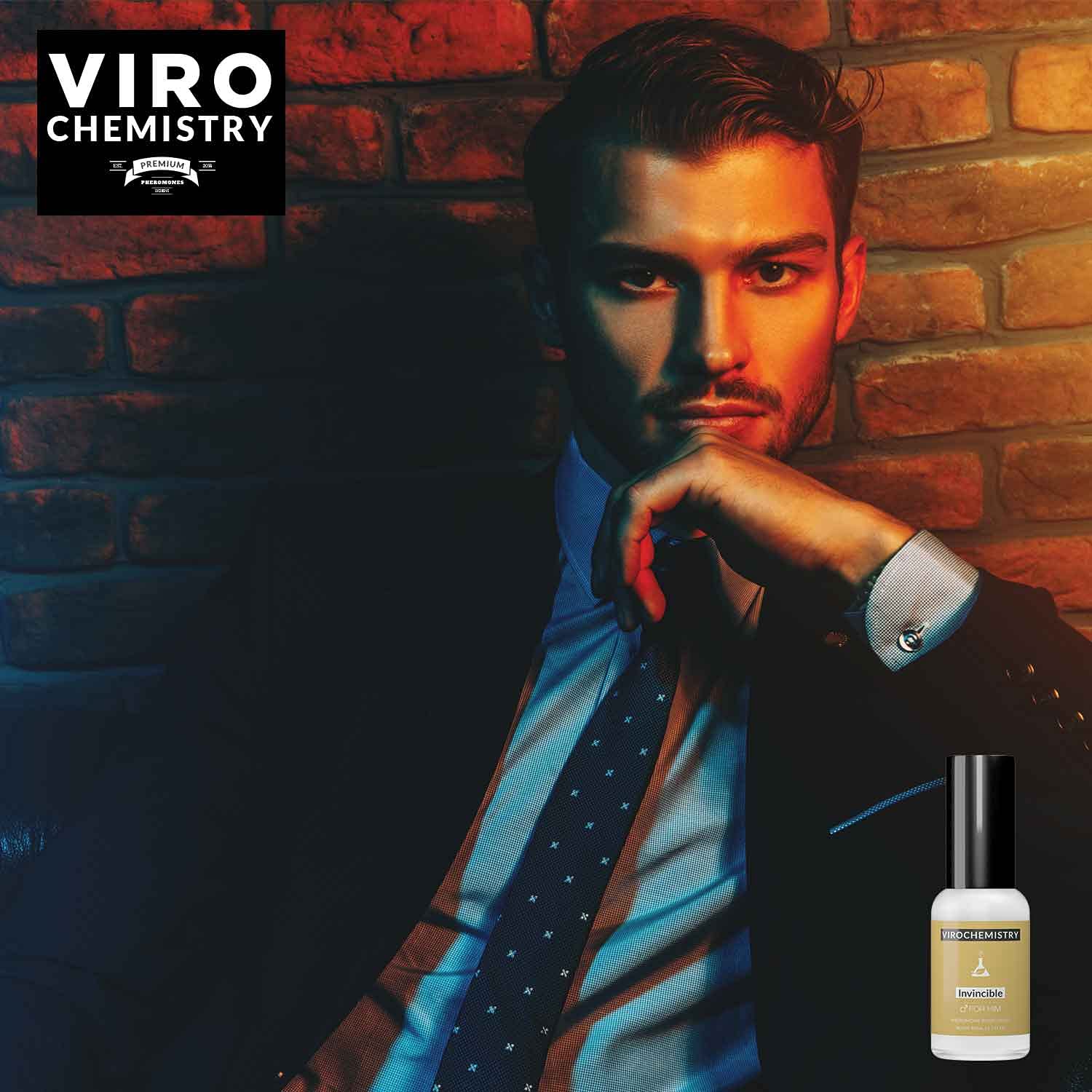 Invincible Men's Pheromone Body Spray - Extra Strength Attraction Fragrance with Human Grade Pheromones, 50ml - Boost Confidence for Dating, Nightlife & Social Events
