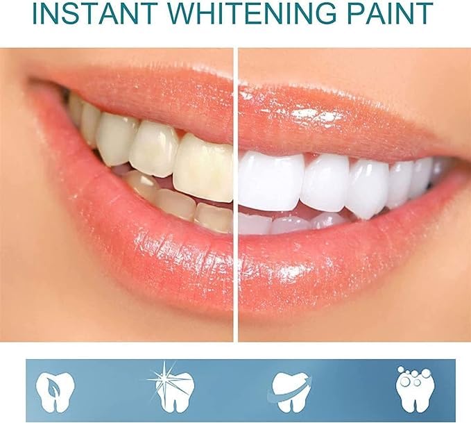 Instant Teeth Whitening Paint - Enamel Safe Whitening Gel & Polish for Brighter Smile | At-Home Teeth Whitening Solution for Daily Use & Special Occasions (1 Pack)