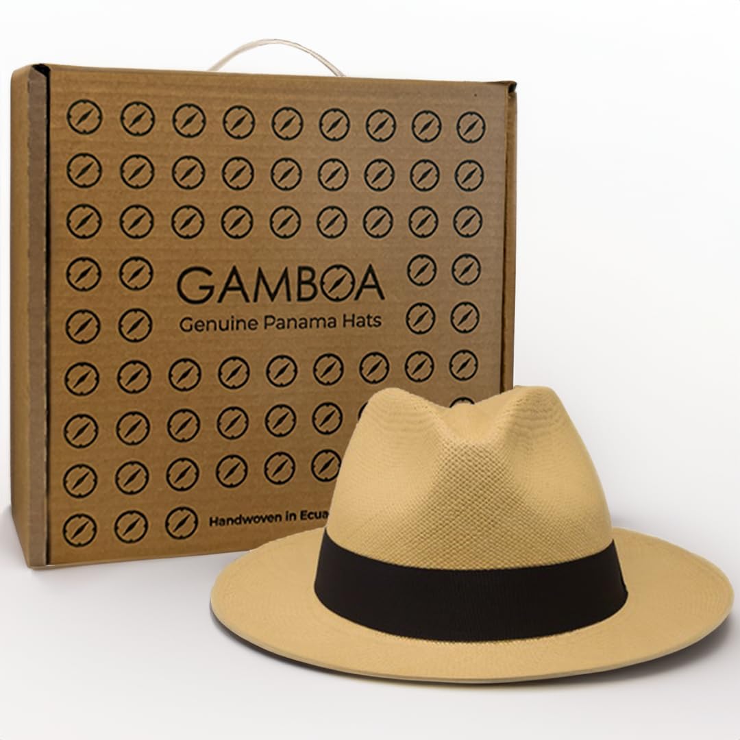 Gamboa Original Panama Hat for Men & Women - UPF 50+ UV Protection Fedora Straw Summer Hat for Beach, Travel & Outdoor Activities