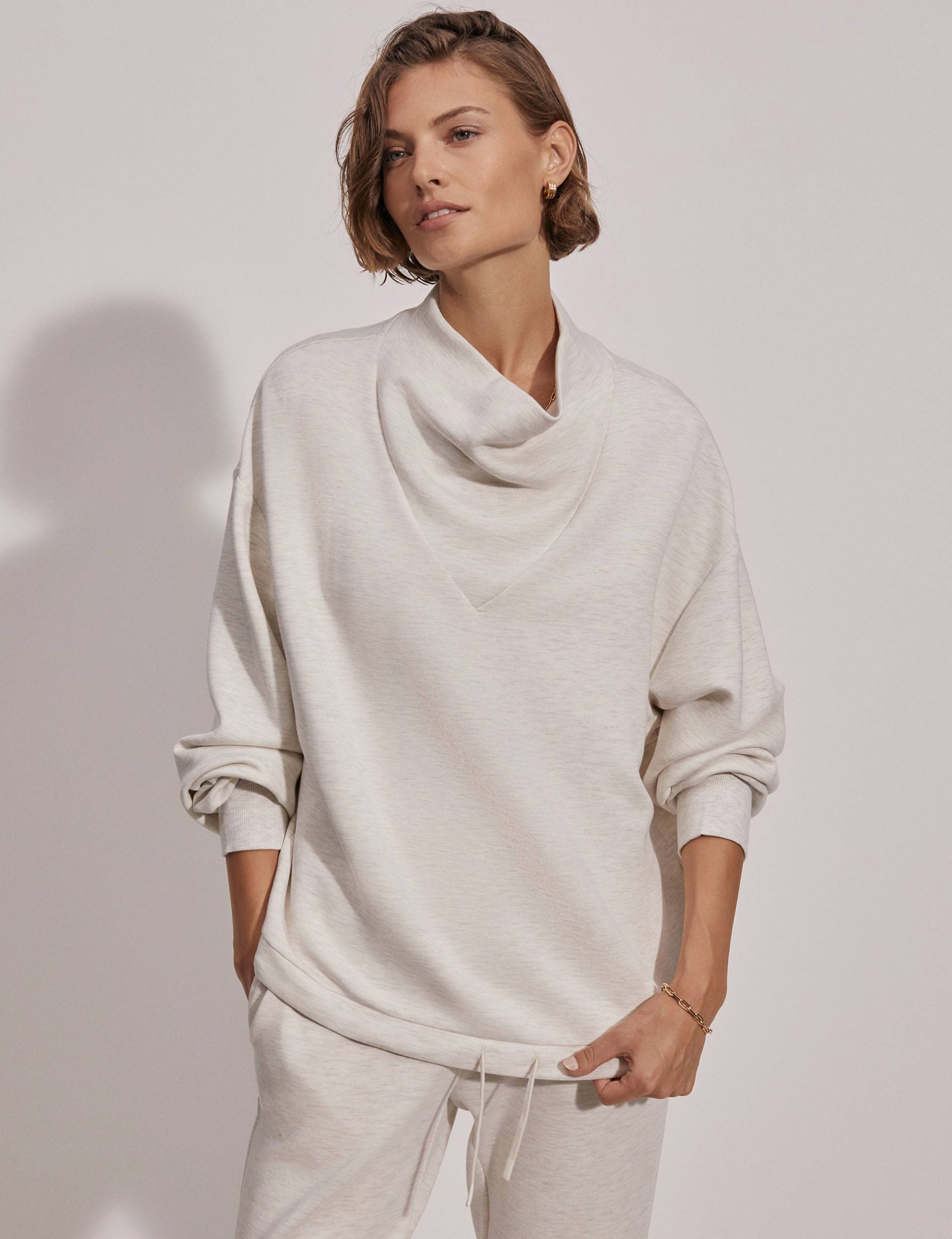 Betsy Sweat Ivory Marl Women's Casual T-Shirt - Soft Cotton Comfort Fit for Everyday Wear | Perfect for Workouts, Running, Yoga & Lounge