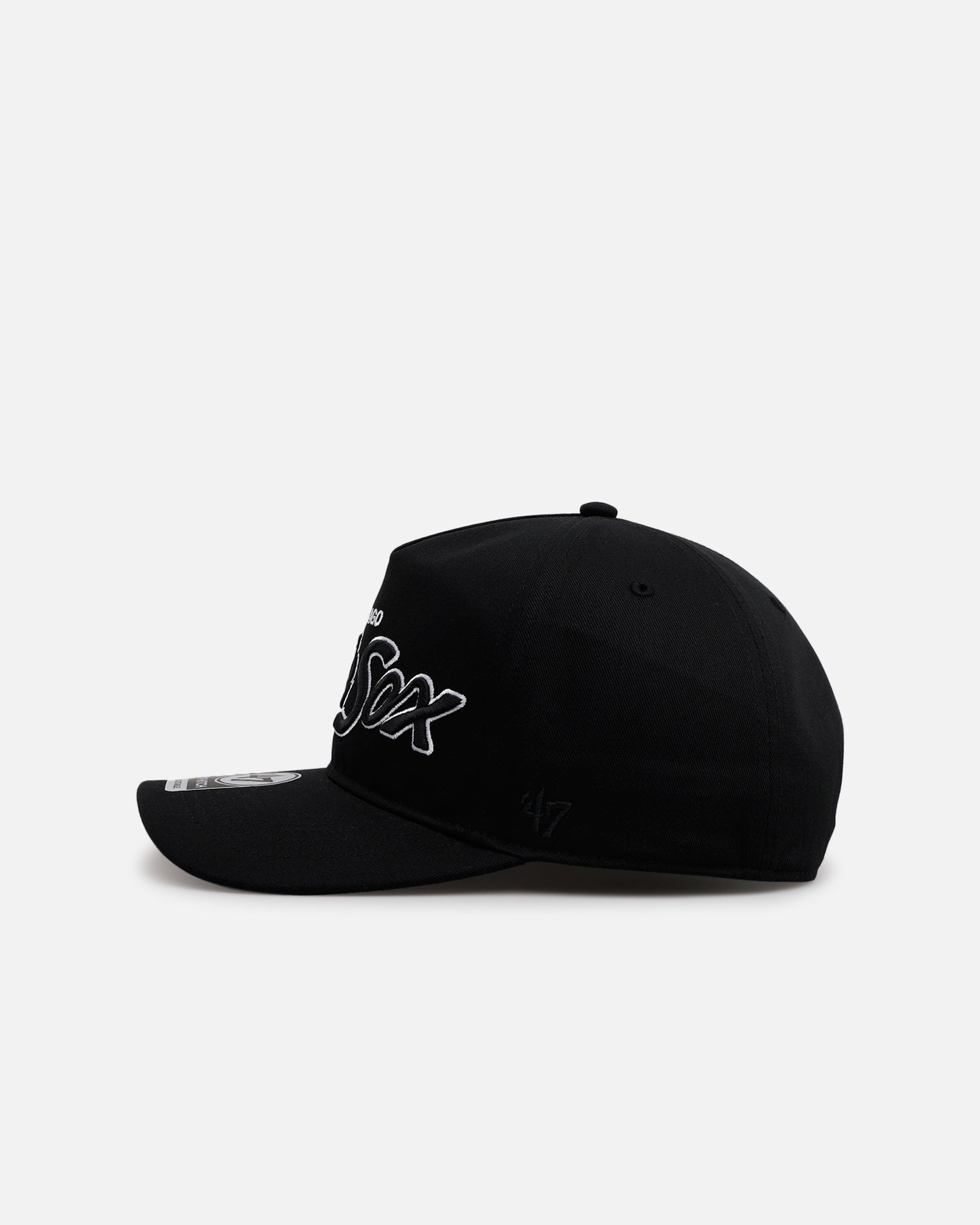 47 Brand Chicago White Sox 'Black Dome Script' Snapback Hat - Adjustable Hitch Back, Black - Perfect for Baseball Games, Sports Events & Casual Wear