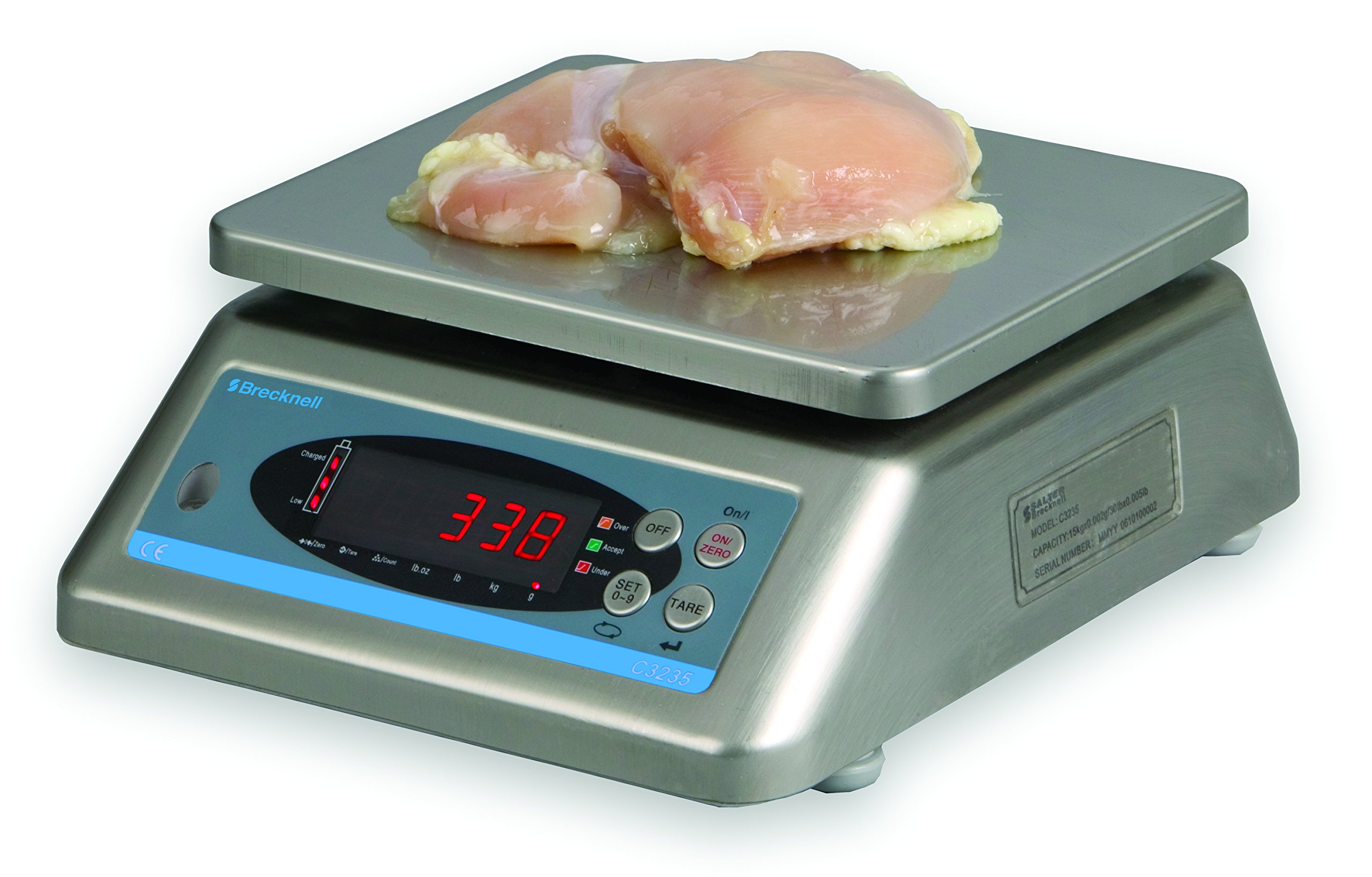 Brecknell C3235-12 Washdown Checkweighing Scale - 6kg Capacity x 1g Precision for Food Processing & Industrial Use