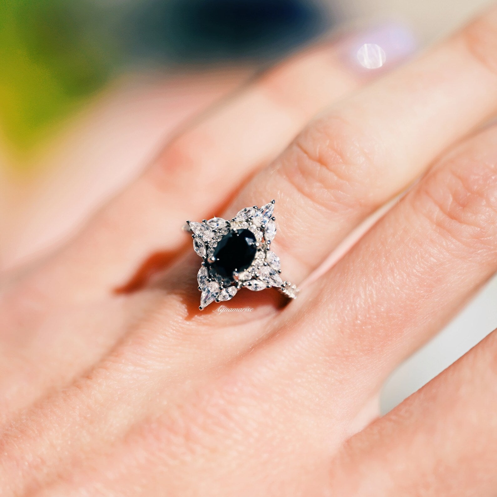 Stella Black Onyx Sterling Silver Ring for Women - Elegant Handmade Jewelry for Everyday Wear, Gifts & Special Occasions