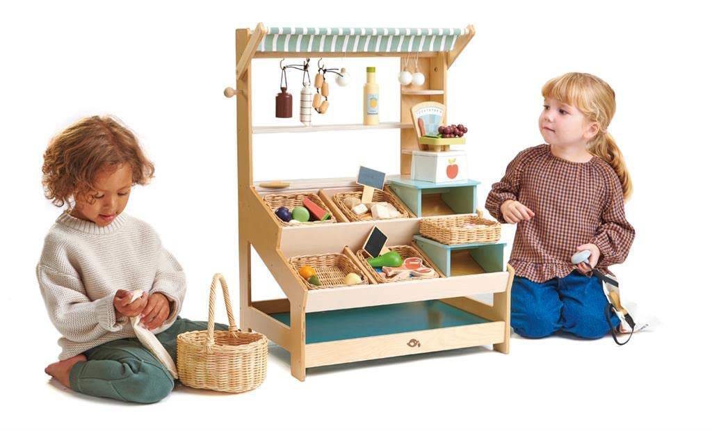 Tender Leaf Toys General Store Pretend Play Set for Kids Ages 3+ - Wooden Market Stall with Shelves, Role Play Toy for Preschoolers | Perfect for Imaginative Play, Birthday Gifts & Early Learning Development