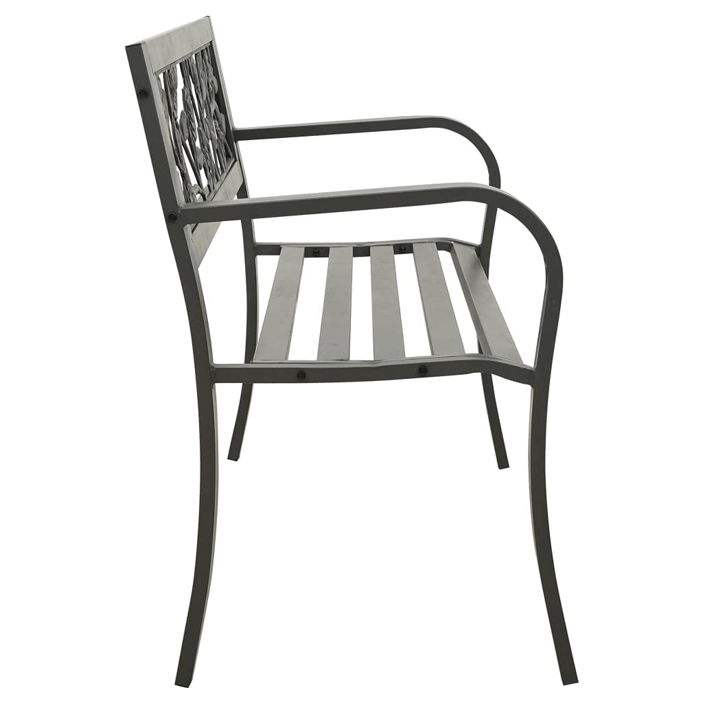 Antique Bronze Steel Garden Bench 49.2