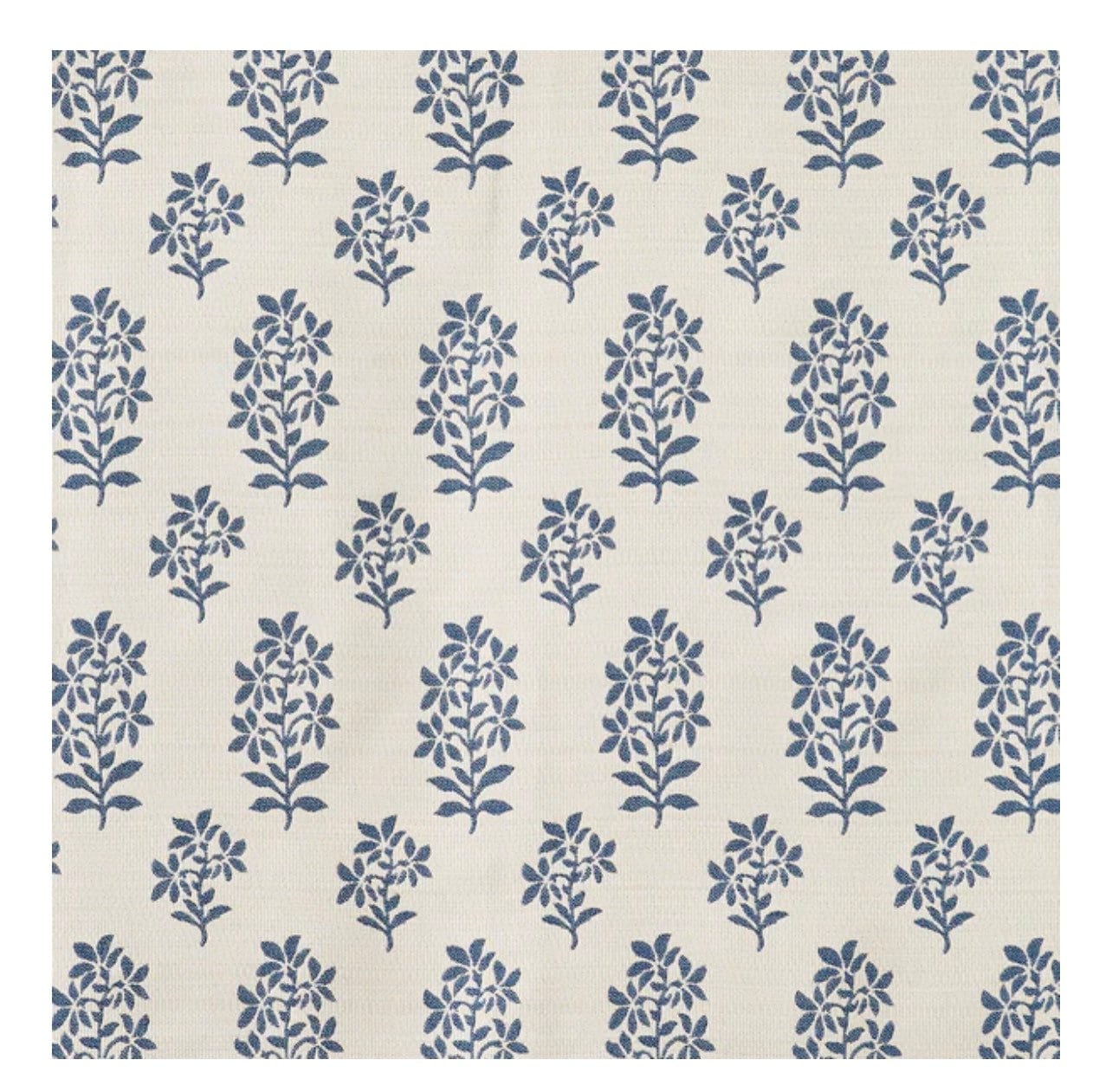 Peter Dunham OUTDOOR Asha White Indigo Printed Cotton Fabric - Perfect for Outdoor Cushions, Patio Furniture & Home Decor