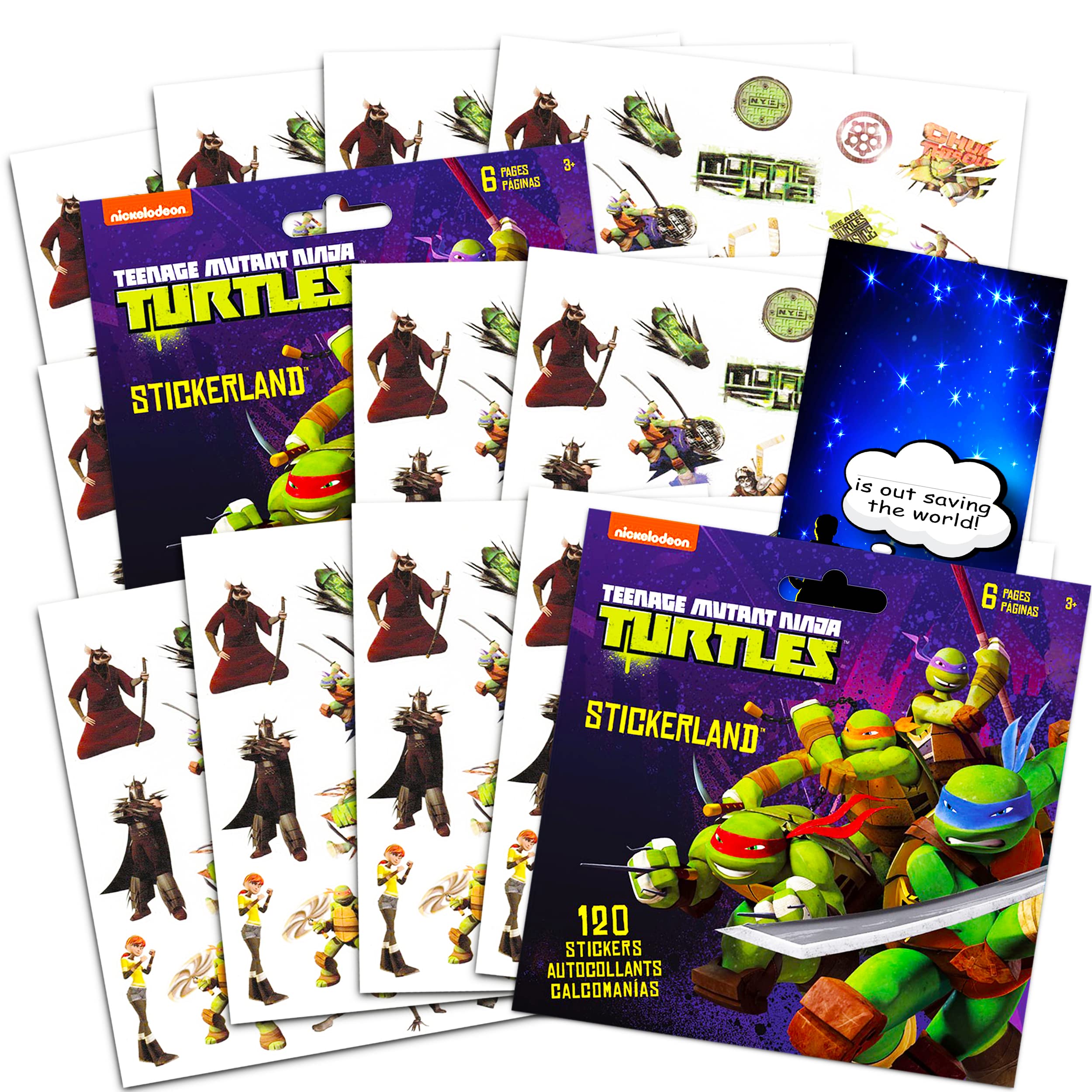 Teenage Mutant Ninja Turtles Stickers Pack - 12 Sheets with 240+ Colorful Stickers Including 2 Exclusive Designs | Perfect for Scrapbooking, DIY Crafts, Kids' Activities and Laptop Decoration