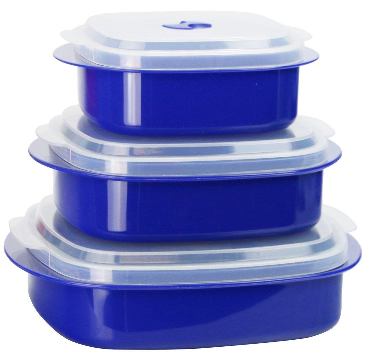 Reston Lloyd 20705 6-Piece Microwave Cookware & Food Storage Set - BPA-Free, Durable Plastic, Stackable Containers for Meal Prep, Leftovers & Freezer Storage (Indigo) - Perfect for Home, Office & Dorm Use