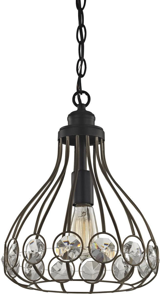 11W Crystal Web 1 Light Pendant in Bronze Gold/Matte Black/Clear Crystal - Elegant Ceiling Lighting for Dining Room, Bedroom, or Entryway