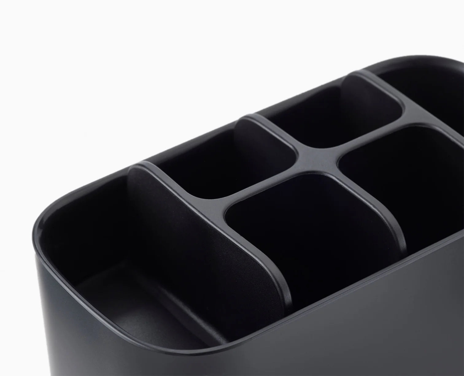 EasyStore™ Large Matt Black Toothbrush Holder - Modern Bathroom Organizer for Brushes, Razors & Essentials | Perfect for Countertop, Vanity & Travel