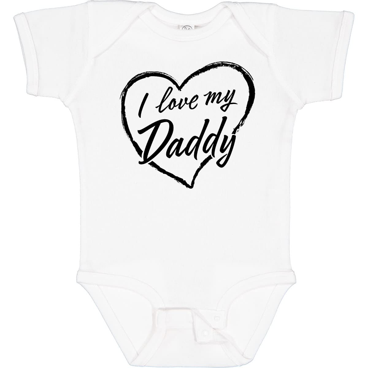 Inktastic I Love My Daddy Black Chalk Heart Baby Bodysuit - Soft Cotton Onesie for Newborns & Infants - Perfect for Father's Day, Family Photos & Everyday Wear