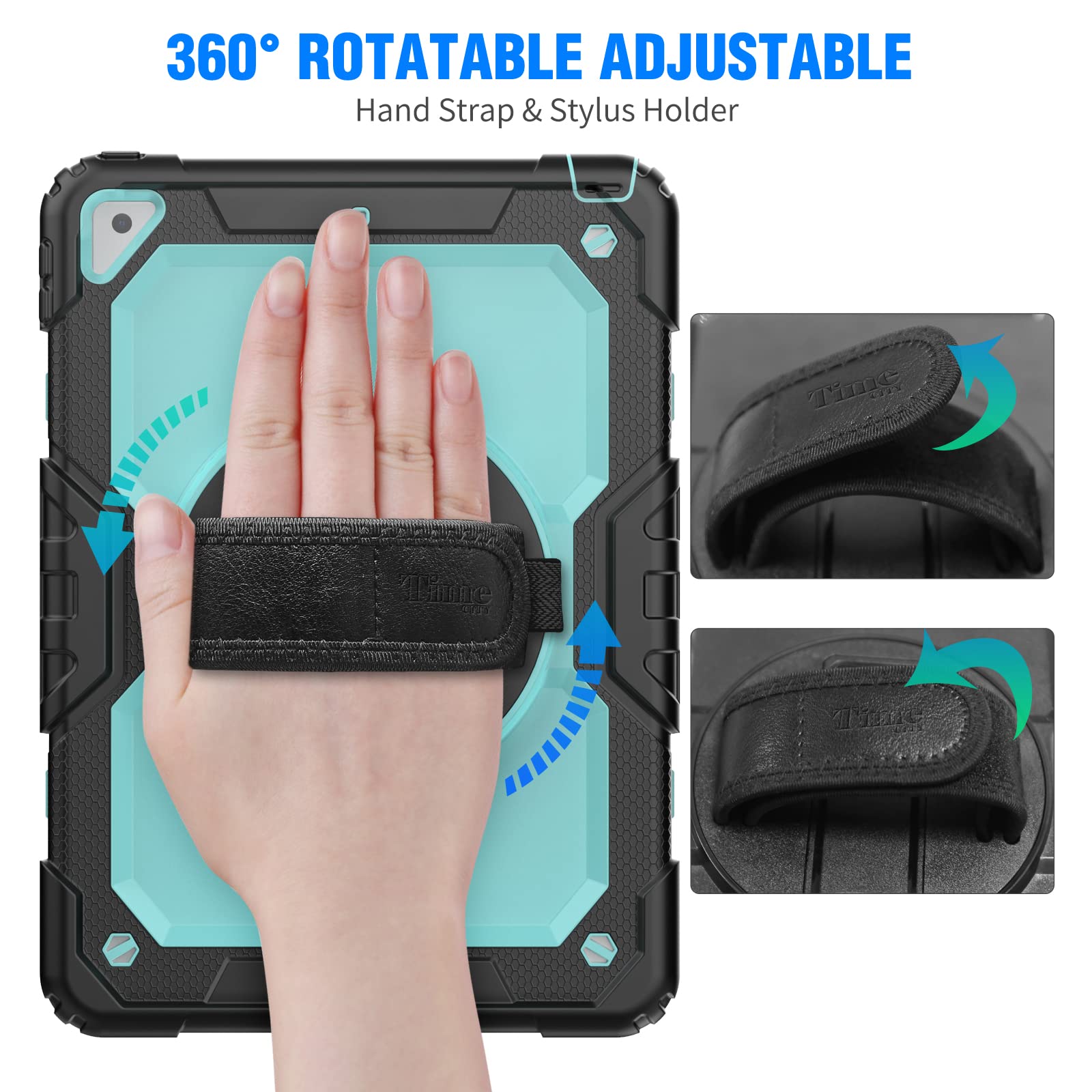 Heavy Duty iPad Air 3rd Gen Case & iPad Pro 10.5 Case with Kickstand, Anti-Slip Grip, Screen Protector & Adjustable Strap - Light Blue | Perfect for Work, Travel & Outdoor Use