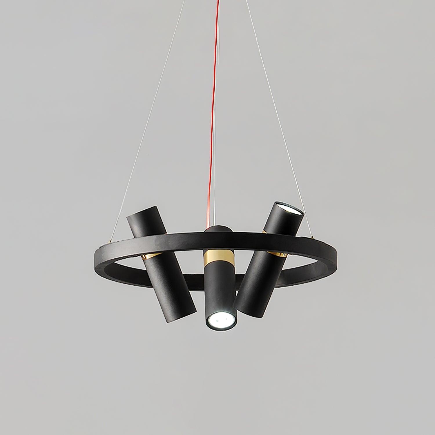 Black Multi Pipe Chandelier - Industrial Style Ceiling Light Fixture for Dining Room, Living Room & Bedroom Decor