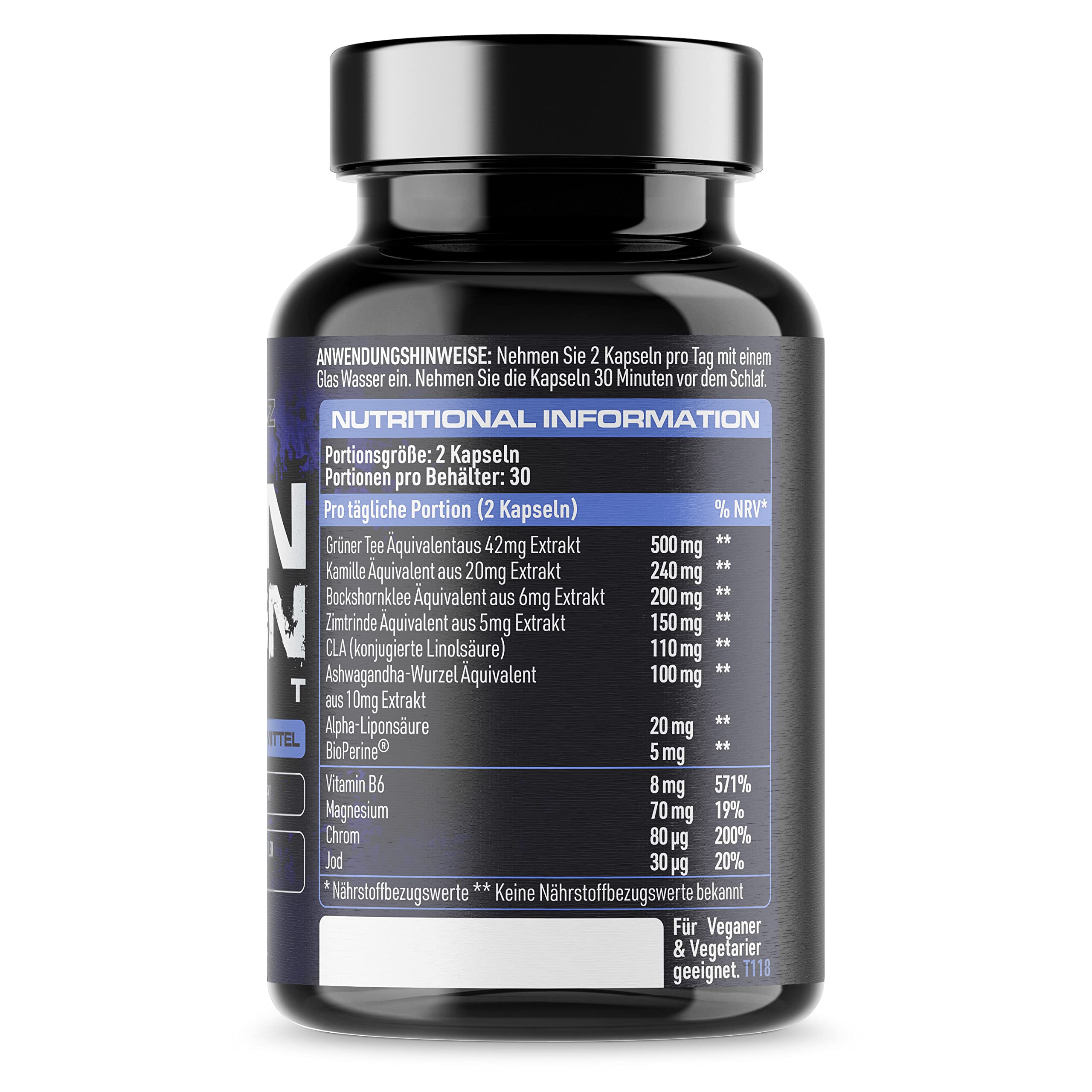 BRRN Demon Night Metabolism Booster for Women & Men - Keto Diet Friendly Nighttime Fat Burner with Vegetarian & Vegan Formula (60 Capsules) - Supports Weight Loss & Energy During Sleep