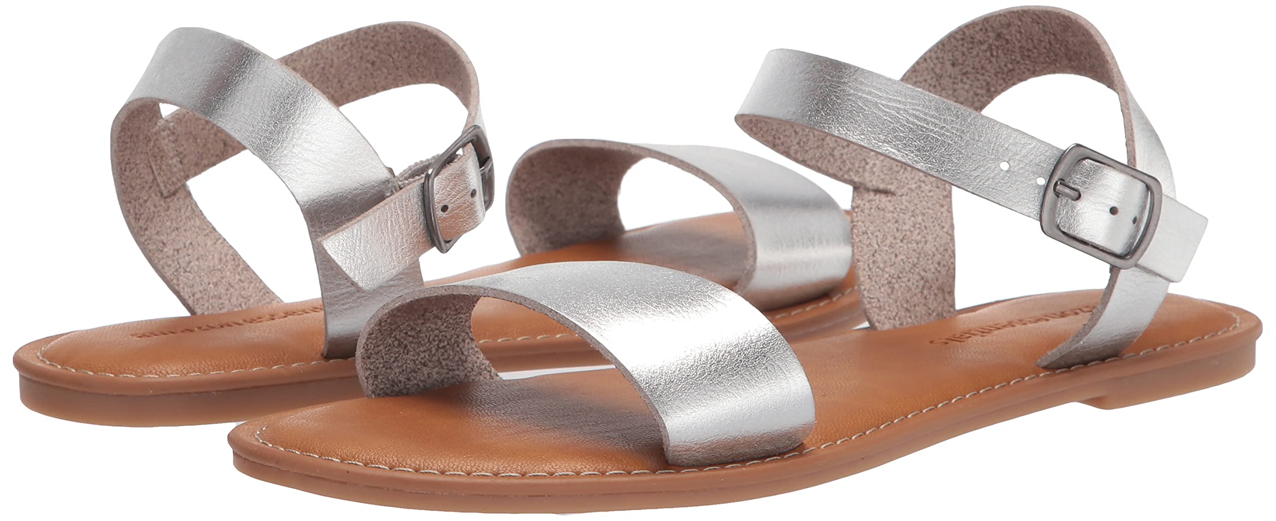 Amazon Essentials Women's Two Strap Buckle Sandals - Comfortable Casual Summer Shoes for Beach, Walking & Outdoor Activities