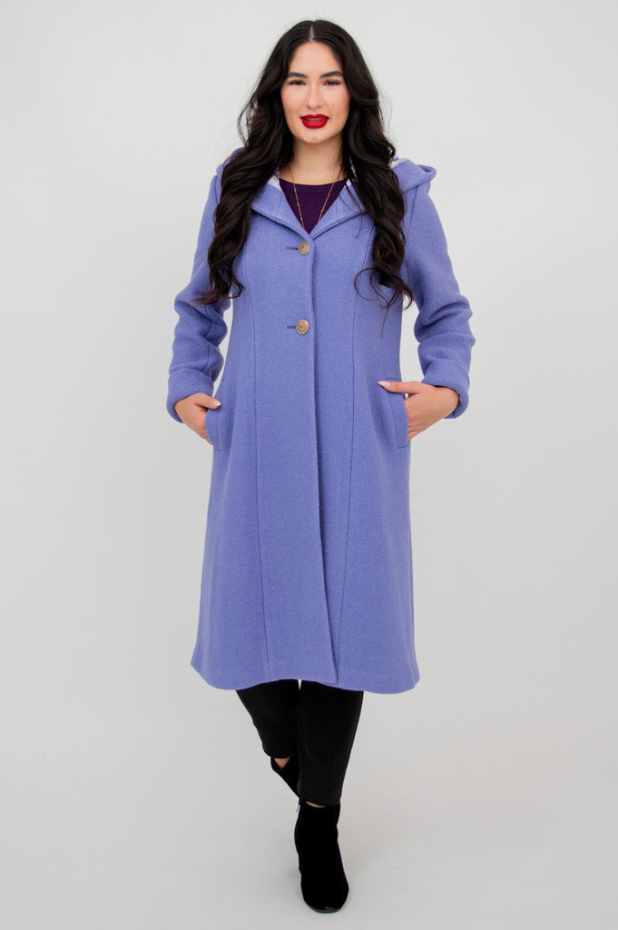 Stylish Britt Coat in Amethyst - Premium Boiled Wool Jacket for Women | Perfect for Fall & Winter Fashion, Office Wear, and Outdoor Activities