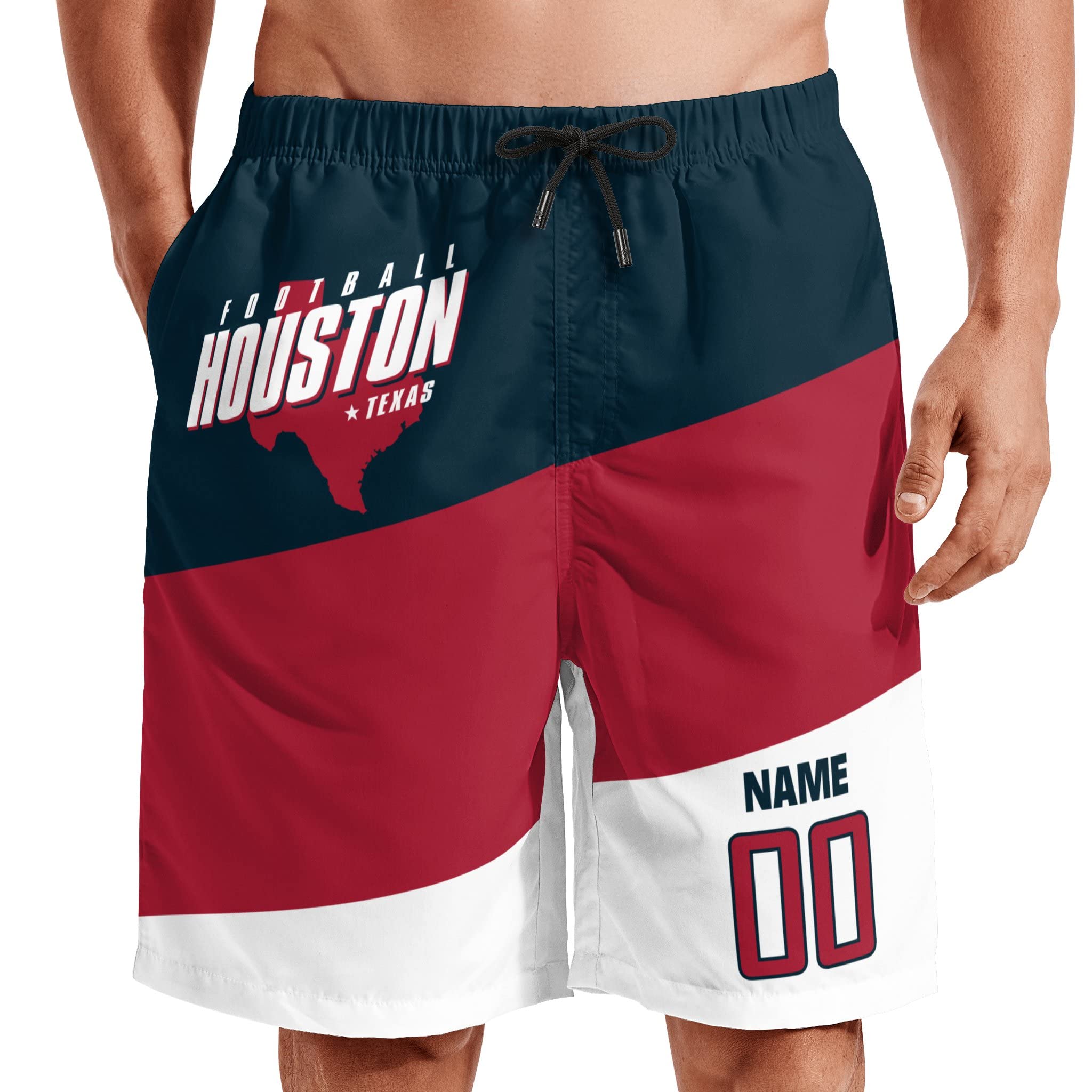 ANTKING Men's & Kids' Quick Dry Beach Shorts - Customizable with Any Name & Number - Perfect for Swimming, Surfing, and Summer Outdoor Activities