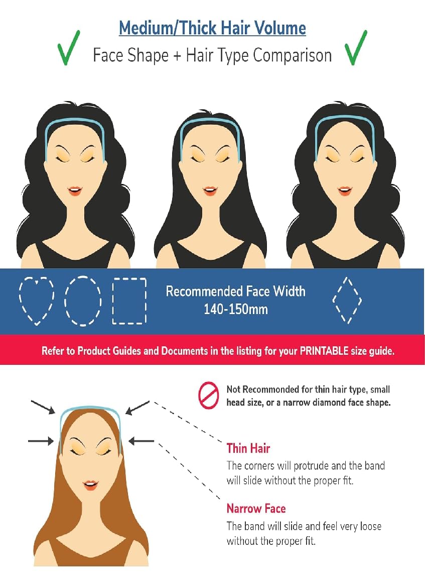 1PC Square Invisible Hairband - Medium Thick Curly Hair Accessories for Women & Men (Black) | Perfect for Workouts, Office & Everyday Styling