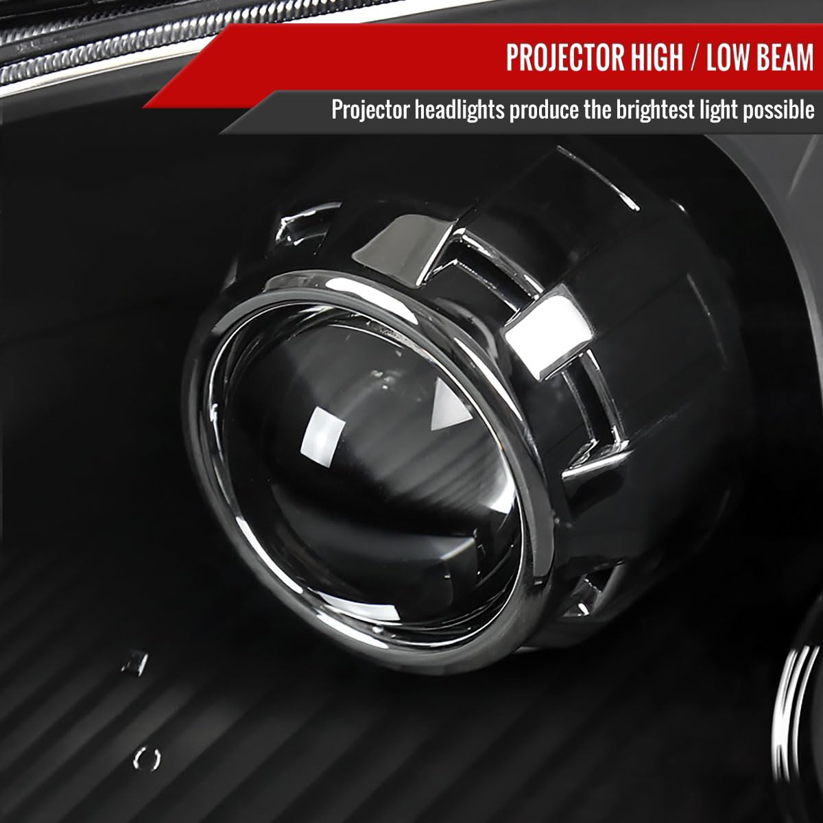 2001-2003 Honda Civic 2/4 Door Black Retrofit Projector Headlights - High Performance LED Lights for Night Driving & Car Upgrades