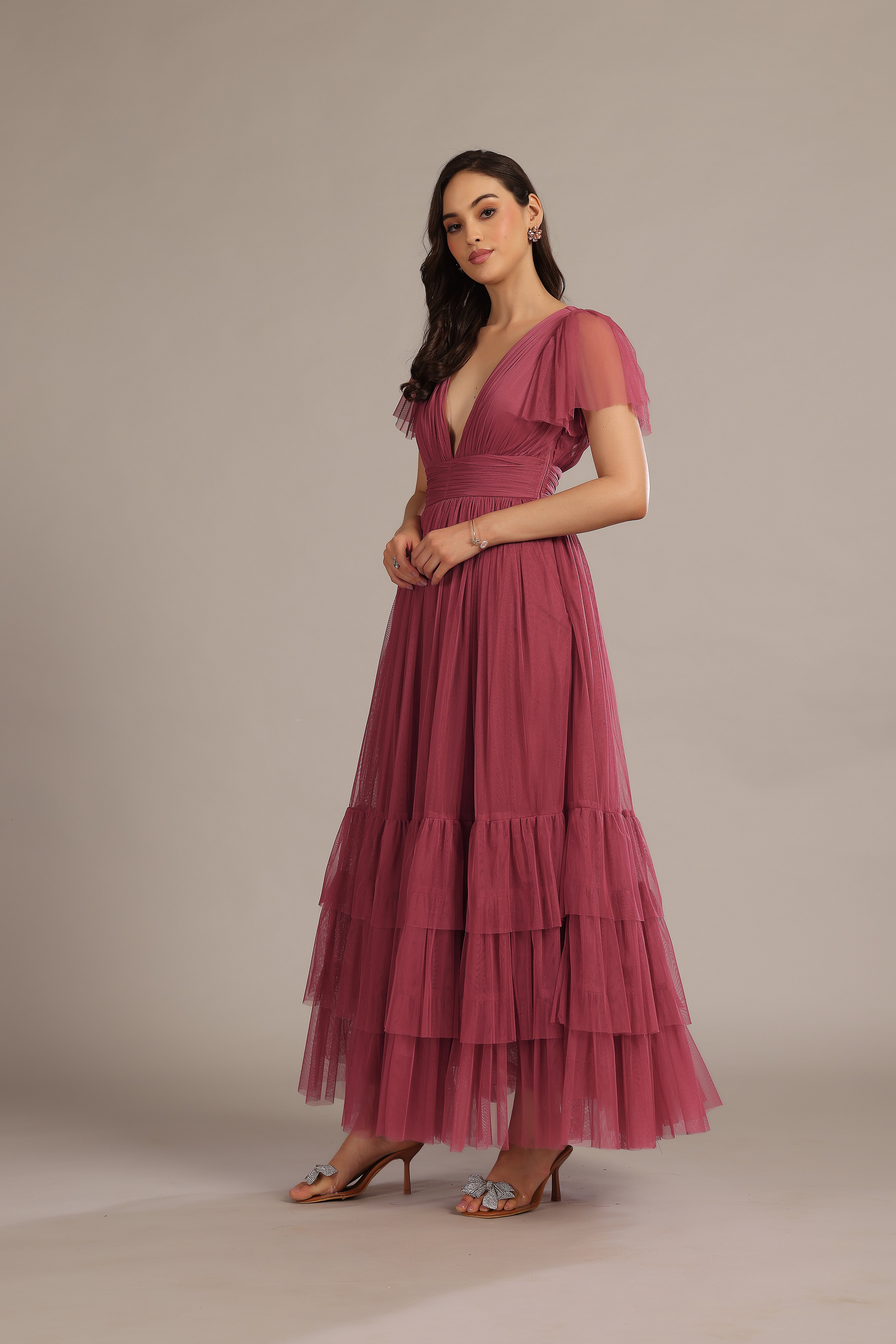 Madison Maxi Dress in Orchid - Elegant Floral Print Long Dress for Women, Perfect for Summer, Beach, Weddings & Special Occasions