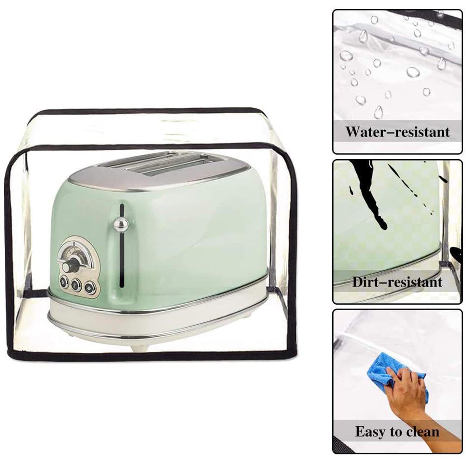 Waterproof Transparent Toaster Cover & Bread Machine Dust Protector - Foldable, Easy to Clean Small Appliance Cover for Kitchen, Air Fryer, Blender - Perfect for Home, Dorm & Office Use